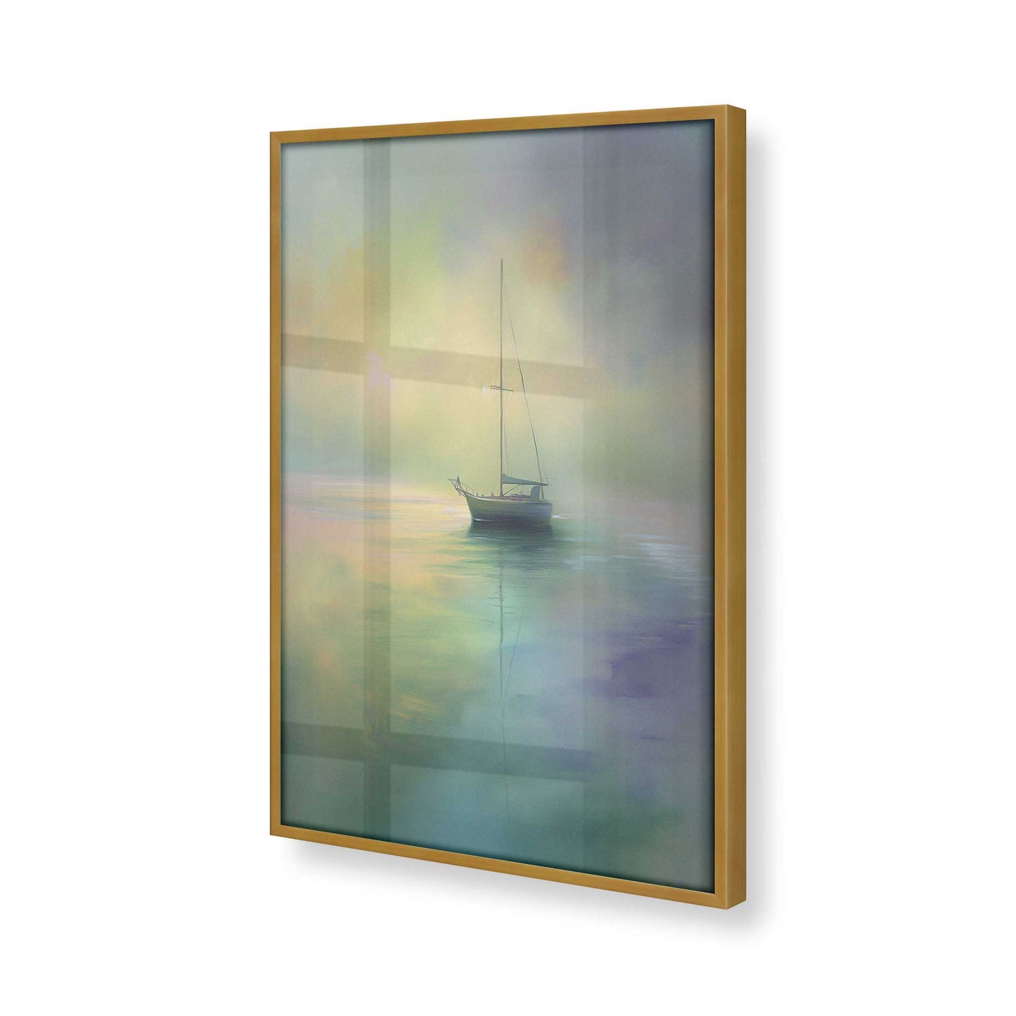 [Color:Polished Gold], Picture of art in a Polished Gold frame at an angle