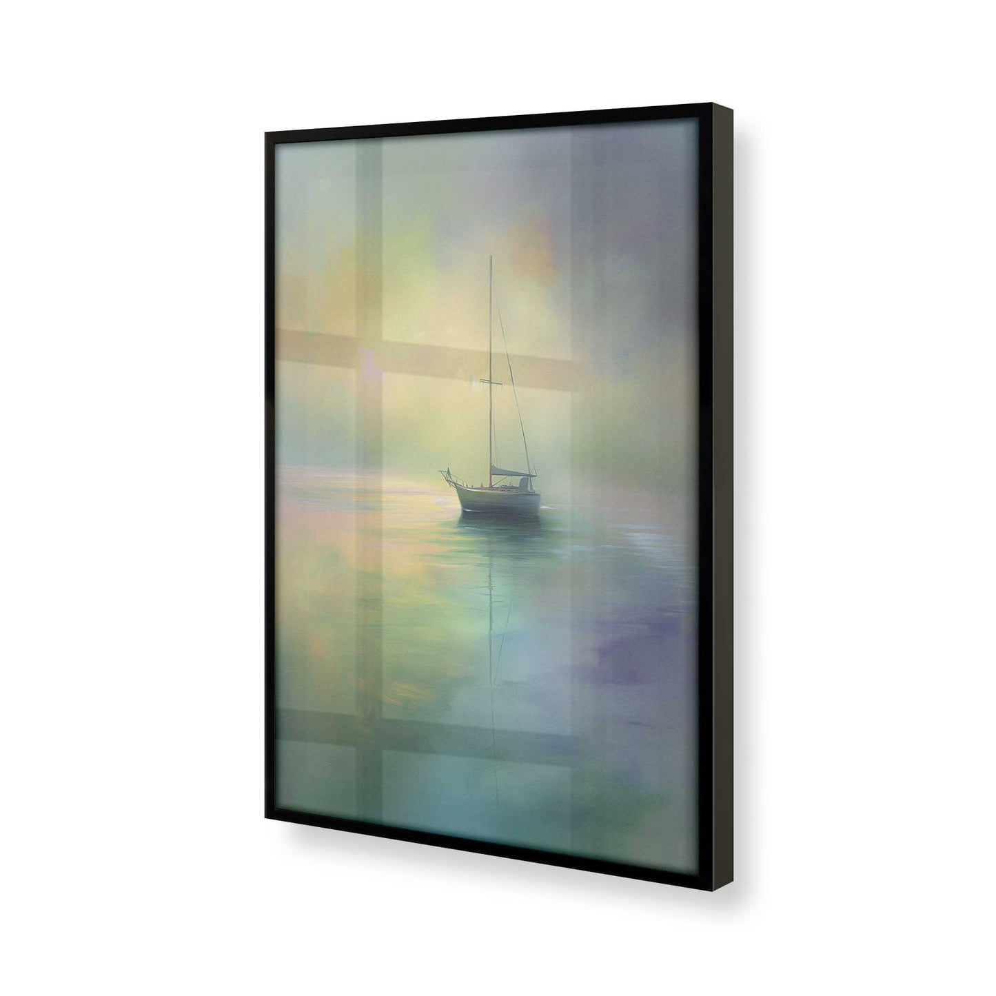 [Color:Satin Black], Picture of art in a Satin Black frame at an angle