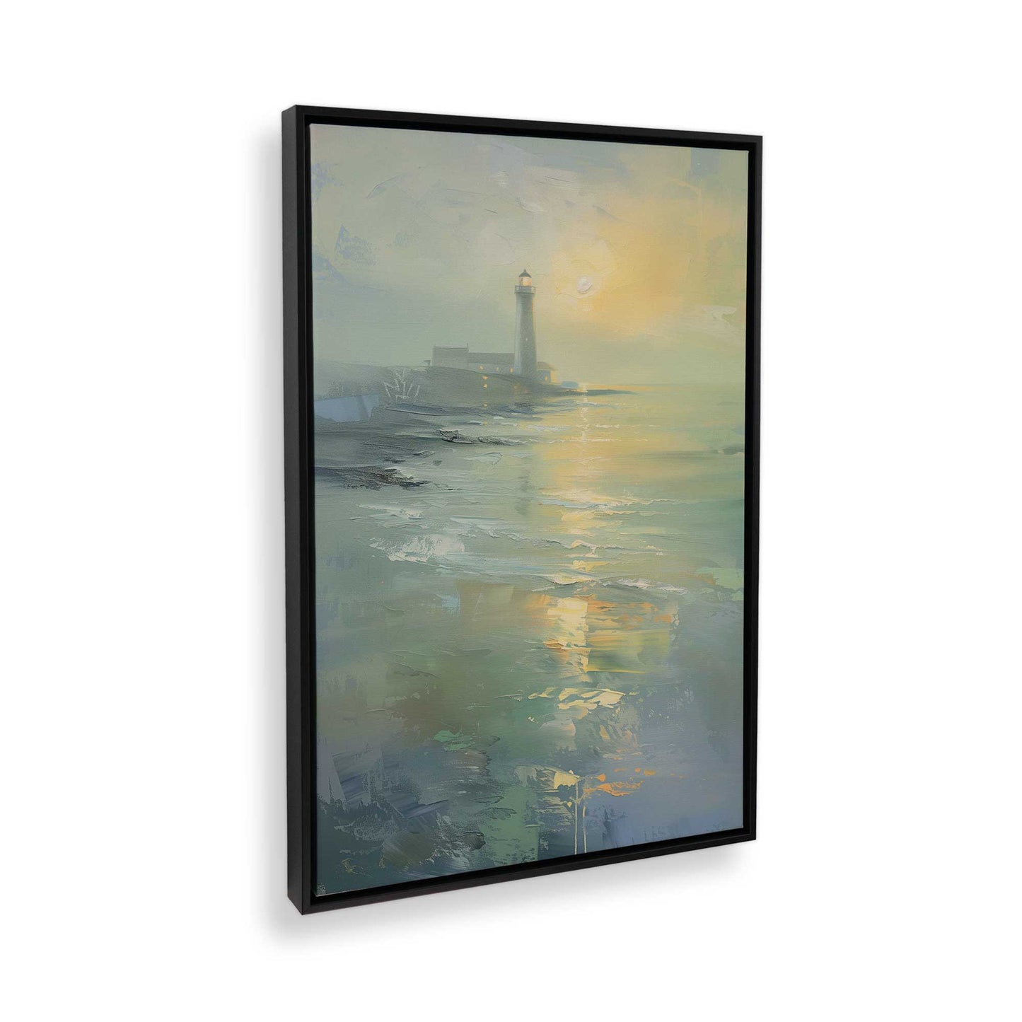 [Color:Satin Black], Picture of art in a Satin Black frame at an angle