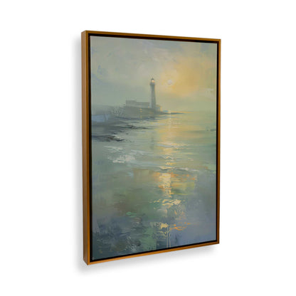 [Color:Polished Gold], Picture of art in a Polished Gold frame at an angle