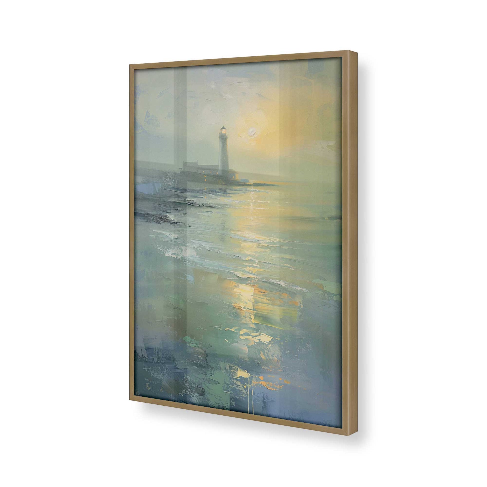 [Color:Brushed Gold], Picture of art in a Brushed Gold frame at an angle