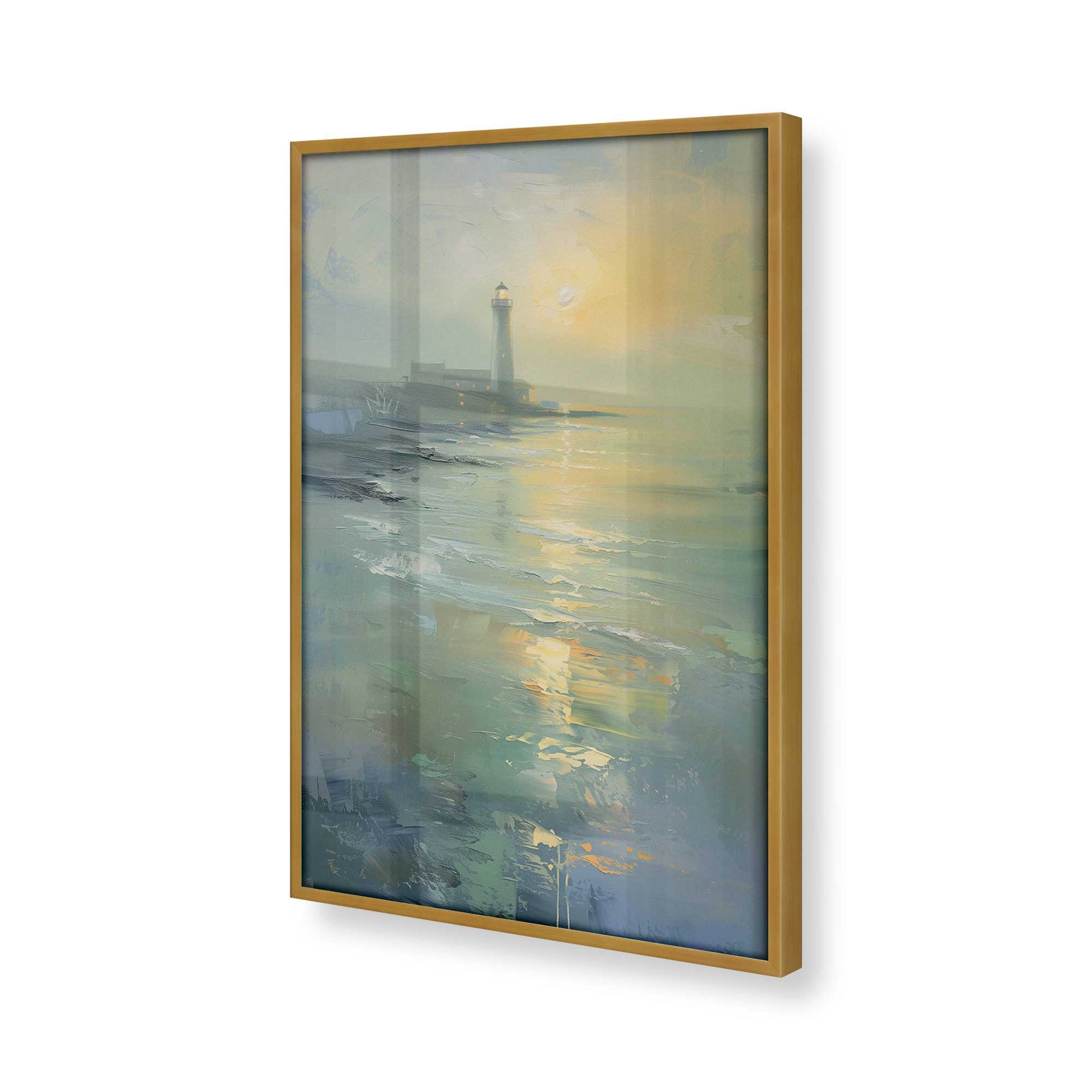 [Color:Polished Gold], Picture of art in a Polished Gold frame at an angle