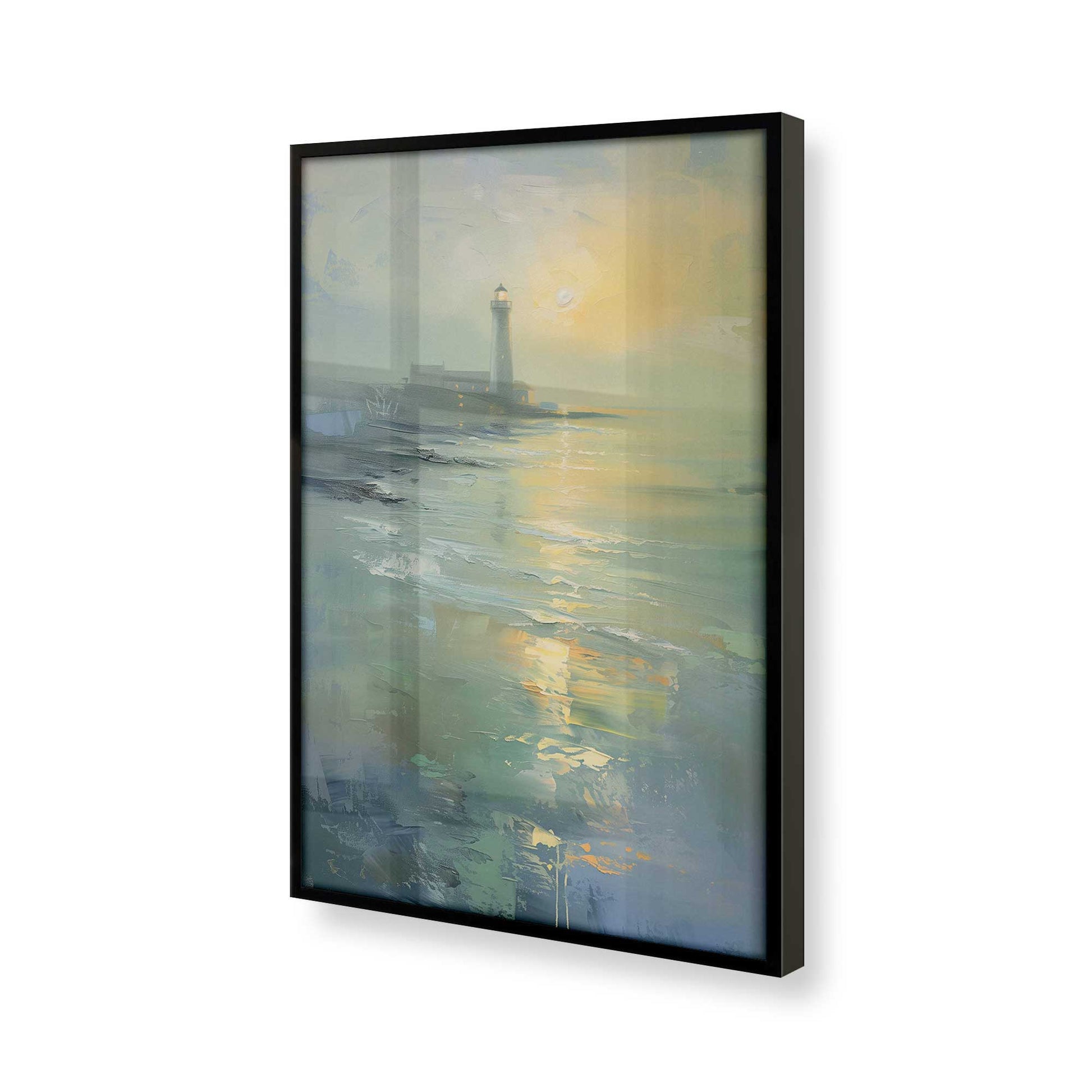 [Color:Satin Black], Picture of art in a Satin Black frame at an angle