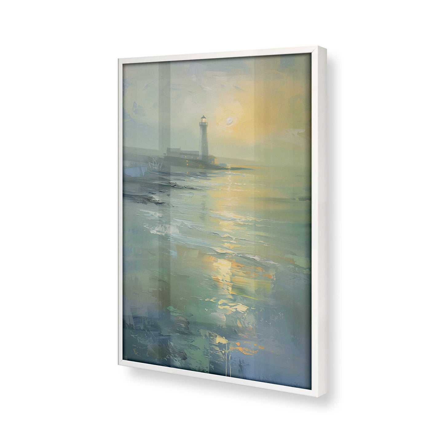 [Color:Opaque White], Picture of art in a Opaque White frame at an angle