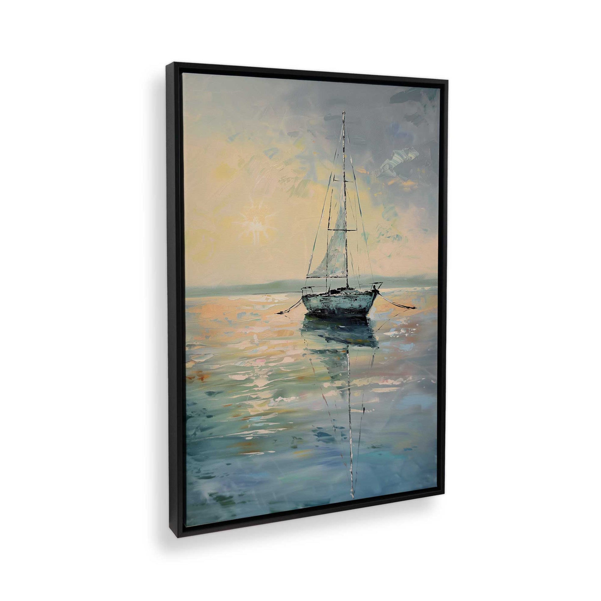 [Color:Satin Black], Picture of art in a Satin Black frame at an angle