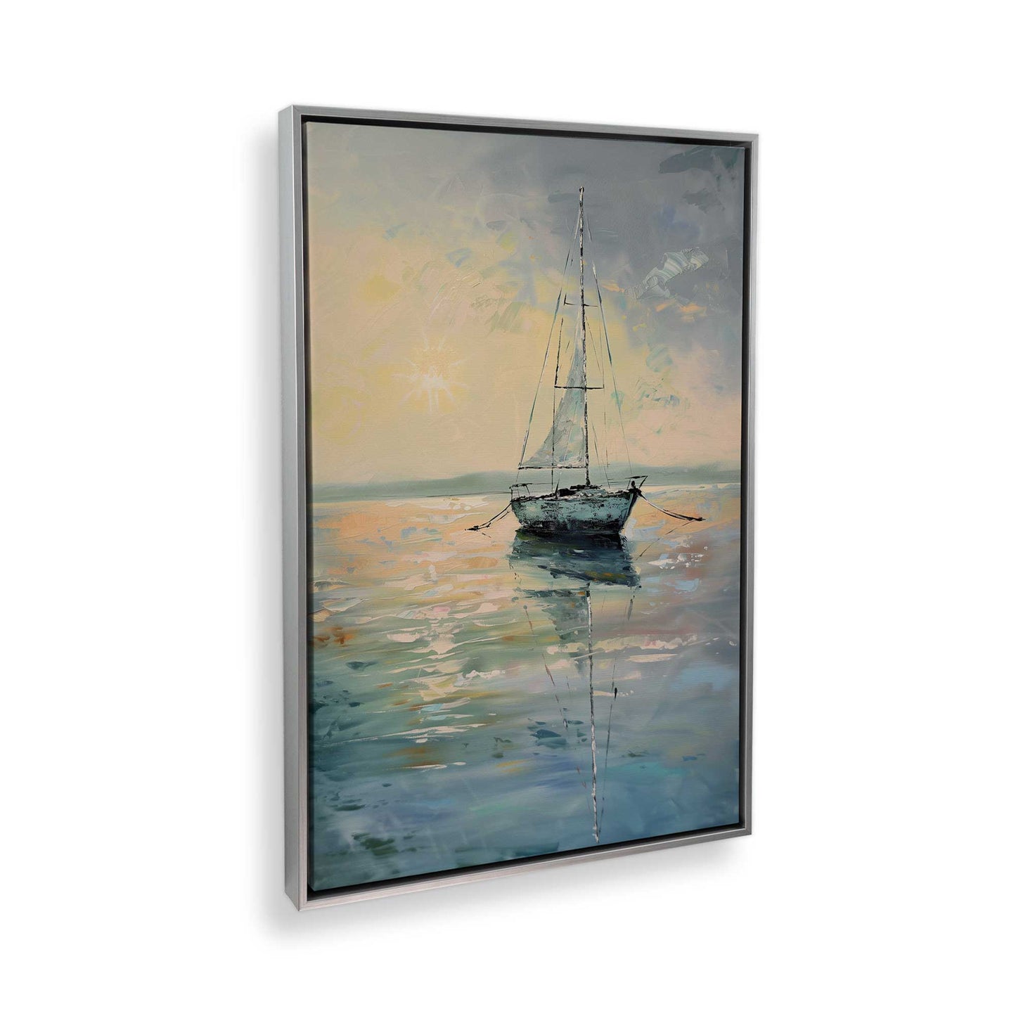 [Color:Polished Chrome], Picture of art in a Polished Chrome frame at an angle