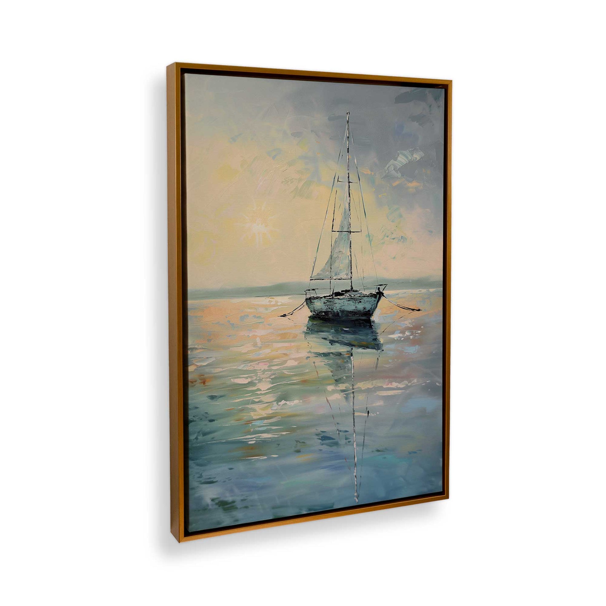 [Color:Polished Gold], Picture of art in a Polished Gold frame at an angle