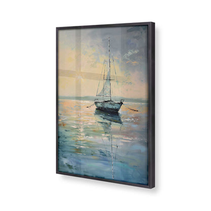 [Color:Weathered Zinc], Picture of art in a Weathered Zinc frame at an angle