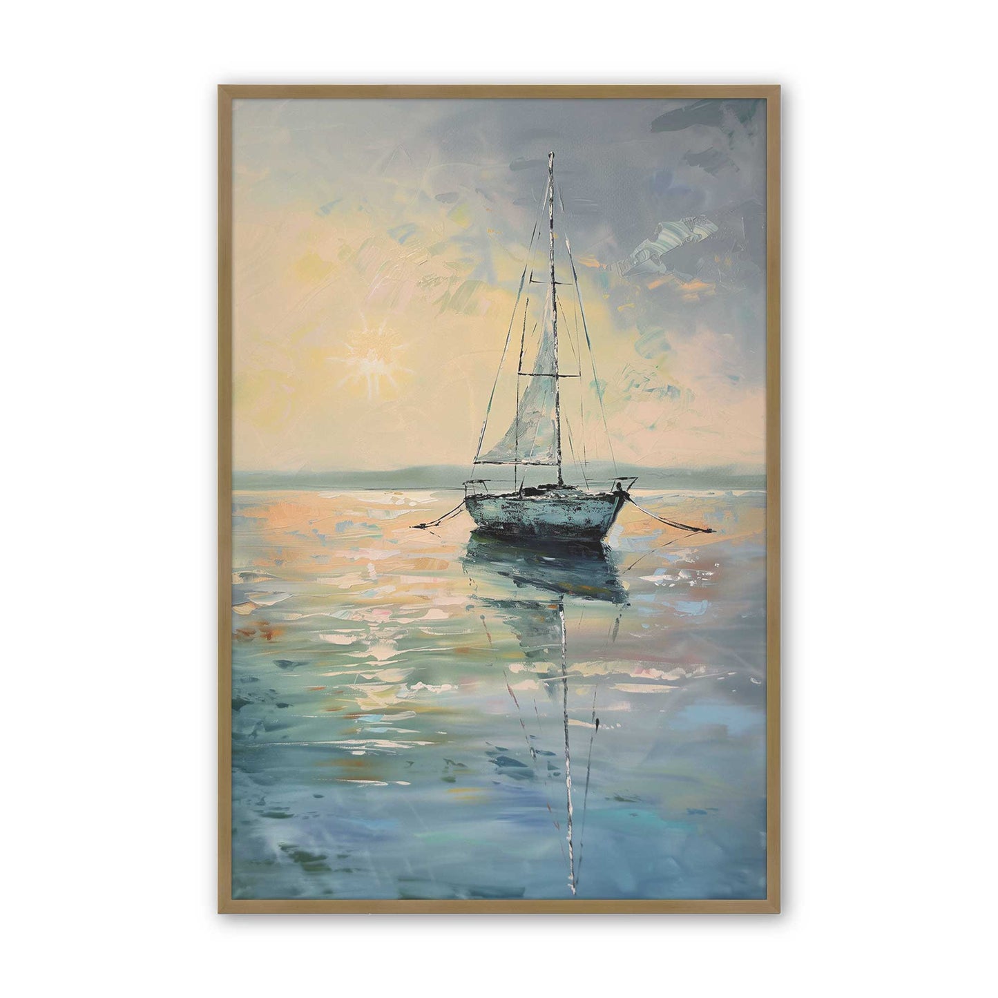 [Color:Brushed Gold], Picture of art in a Brushed Gold frame