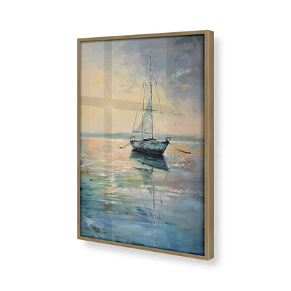 [Color:Brushed Gold], Picture of art in a Brushed Gold frame at an angle