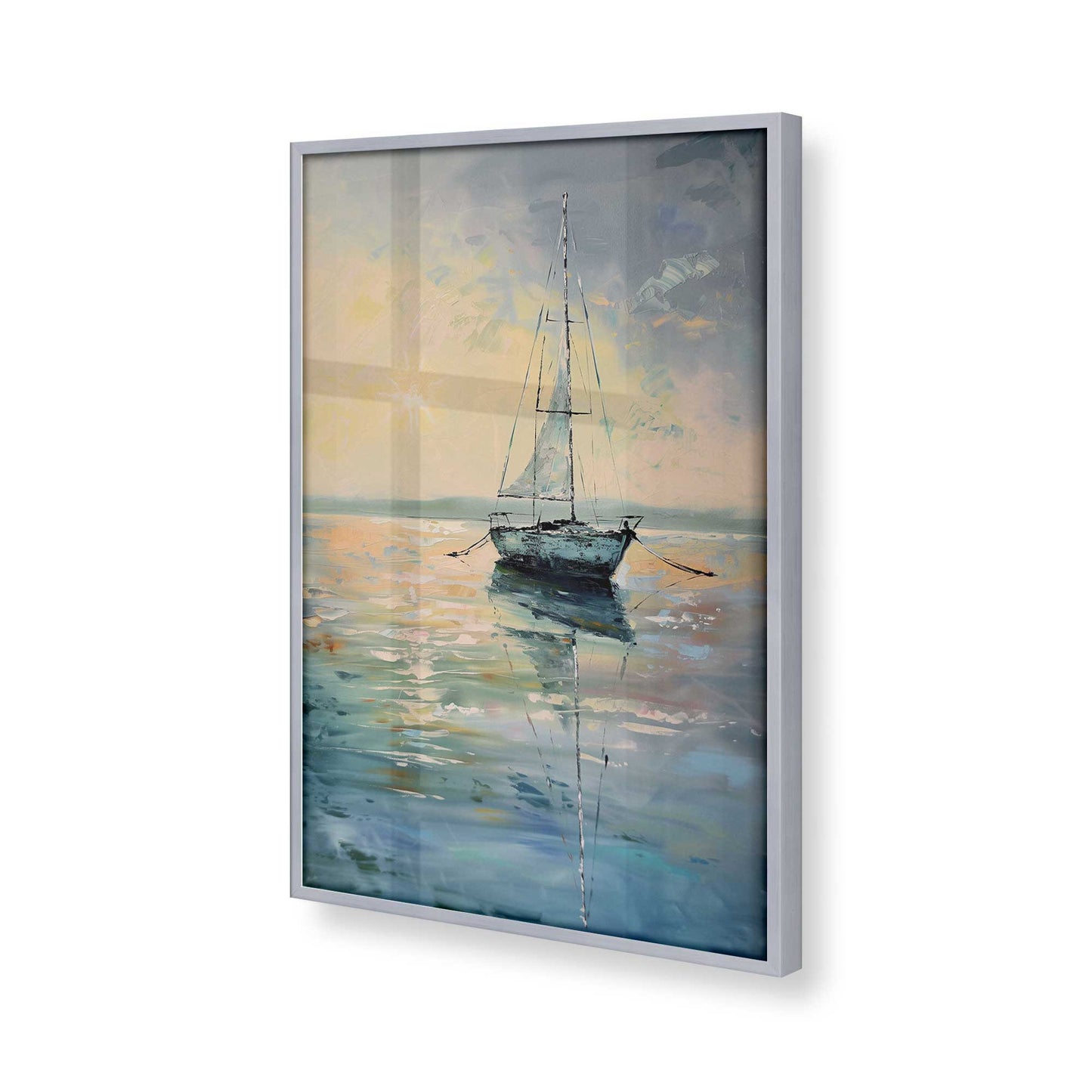 [Color:Polished Chrome], Picture of art in a Polished Chrome frame at an angle