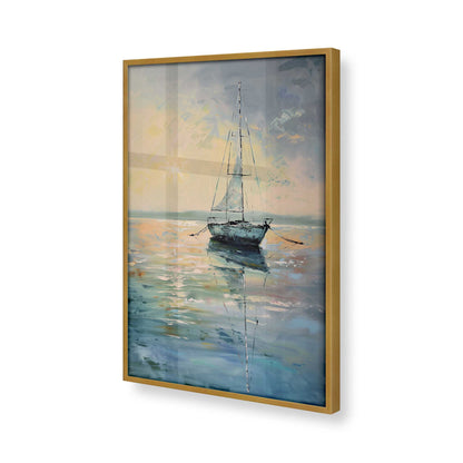 [Color:Polished Gold], Picture of art in a Polished Gold frame at an angle