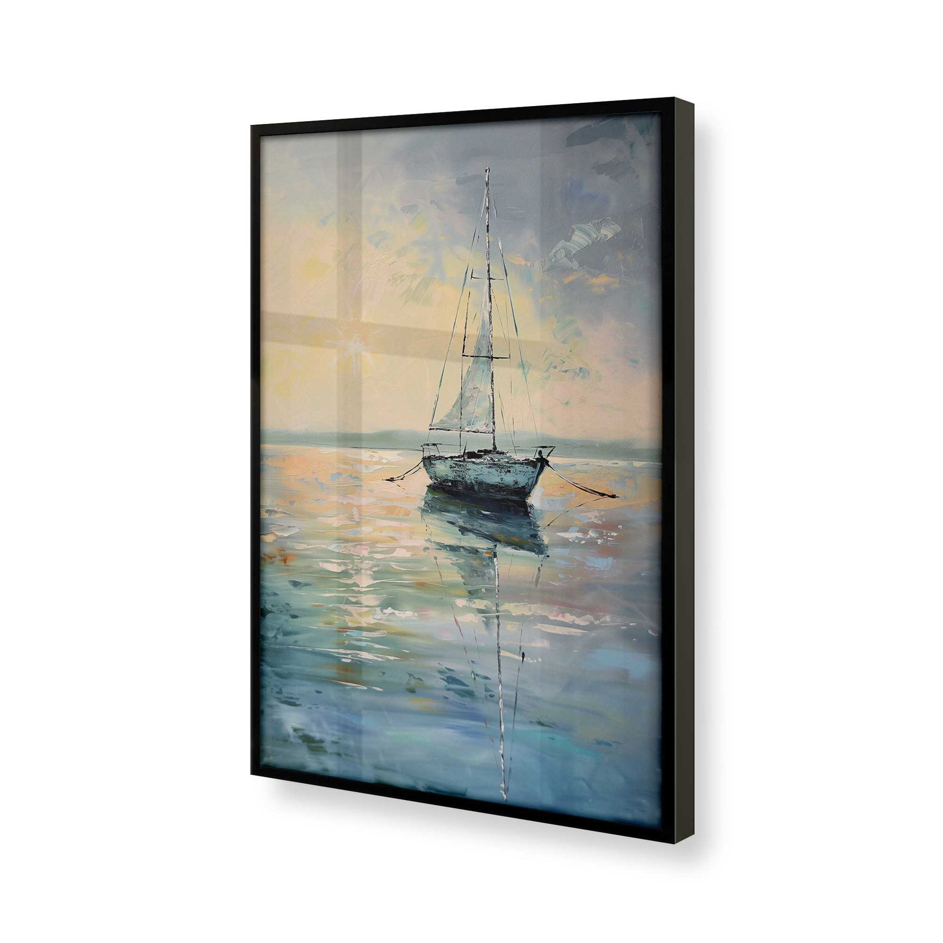 [Color:Satin Black], Picture of art in a Satin Black frame at an angle