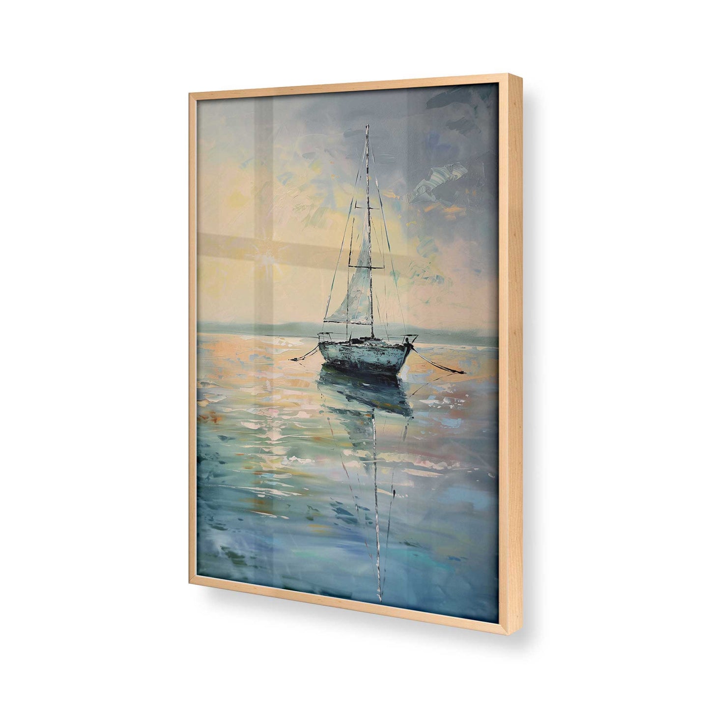 [Color:Raw Maple], Picture of art in a Raw Maple frame at an angle