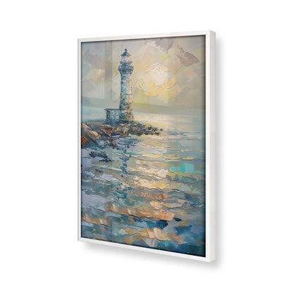 [Color:Opaque White], Picture of art in a Opaque White frame at an angle