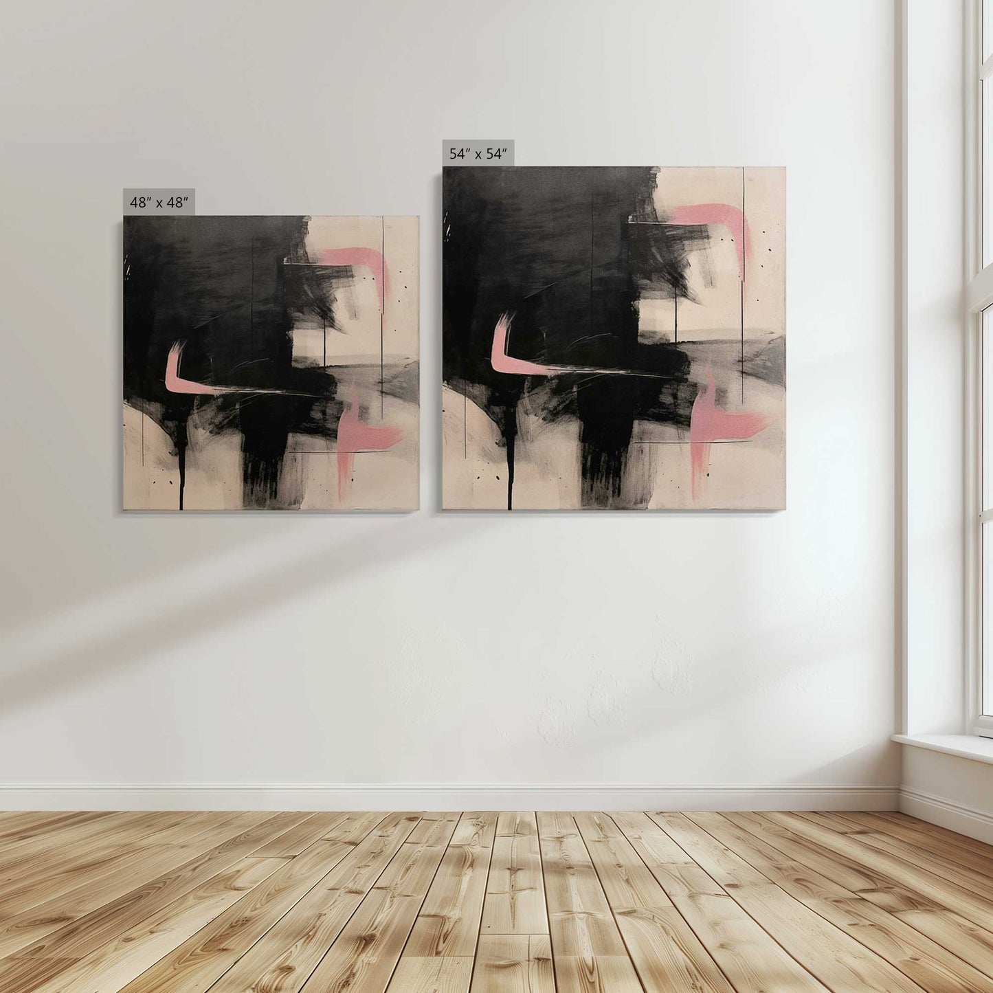 [Color:Stretched Canvas], Image showing the size comparisons