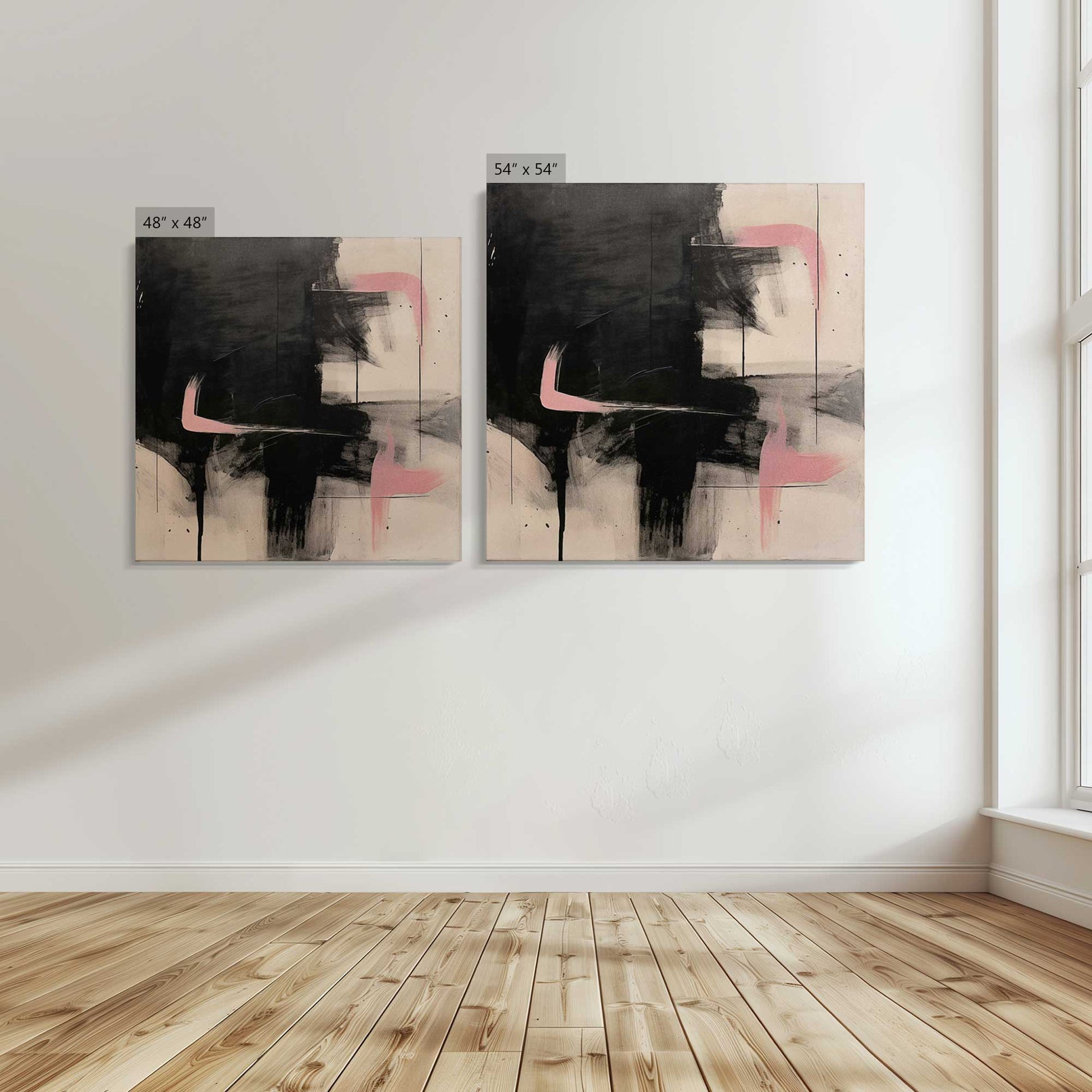 [Color:Stretched Canvas], Image showing the size comparisons