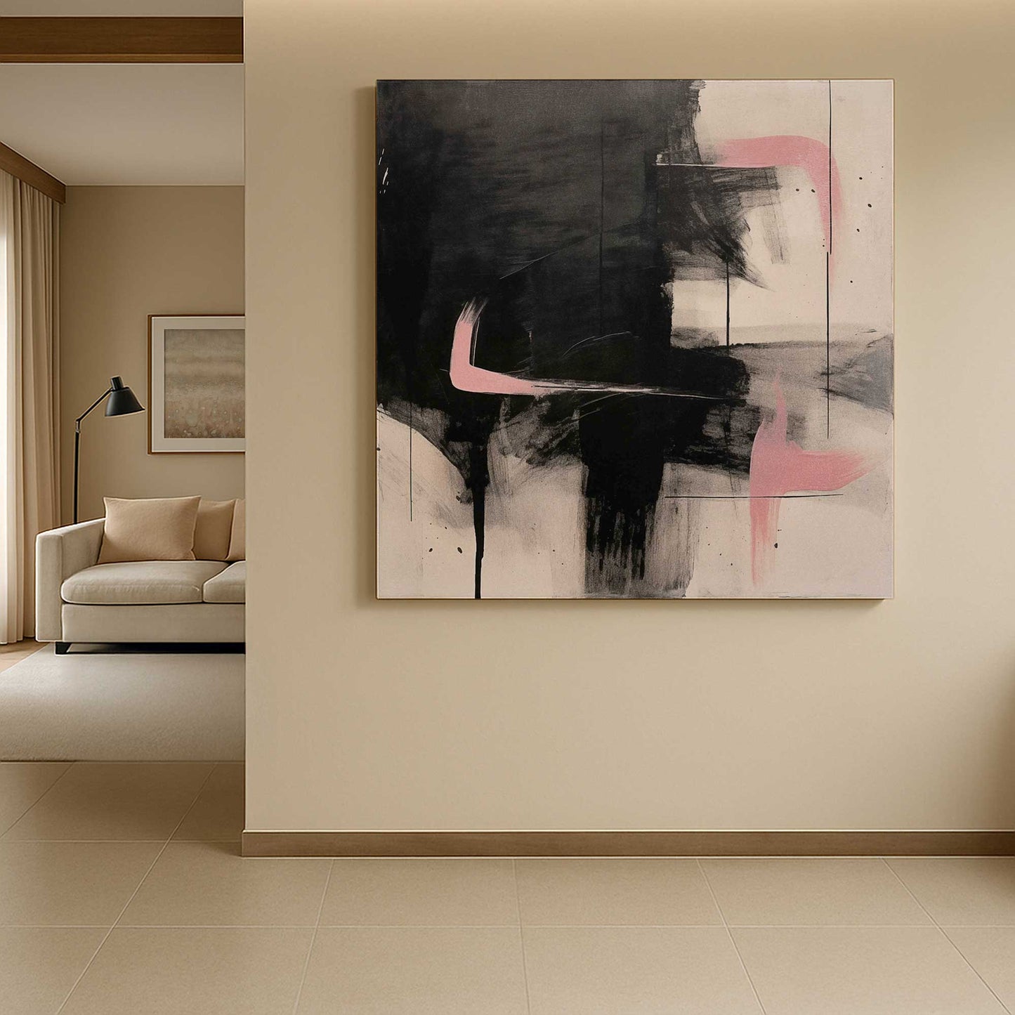 [Color:Stretched Canvas], Picture of art in a room