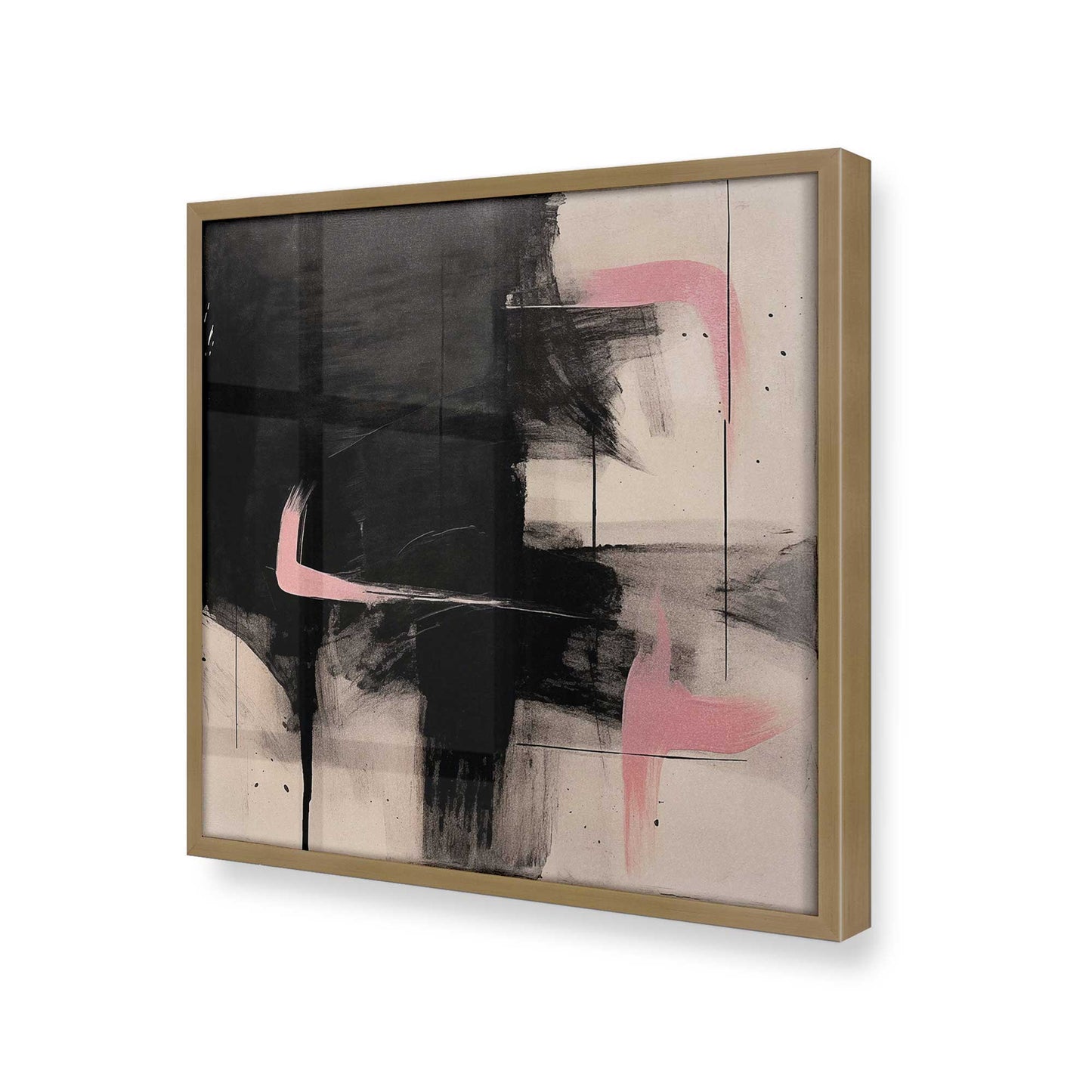 [Color:Brushed Gold], Picture of art in a Brushed Gold frame at an angle