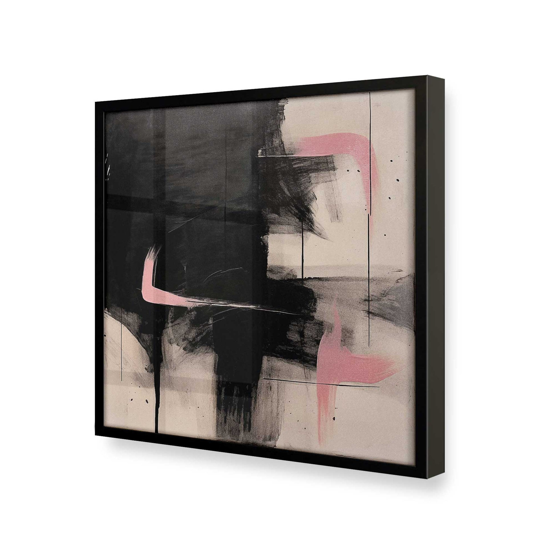 [Color:Satin Black], Picture of art in a Satin Black frame at an angle