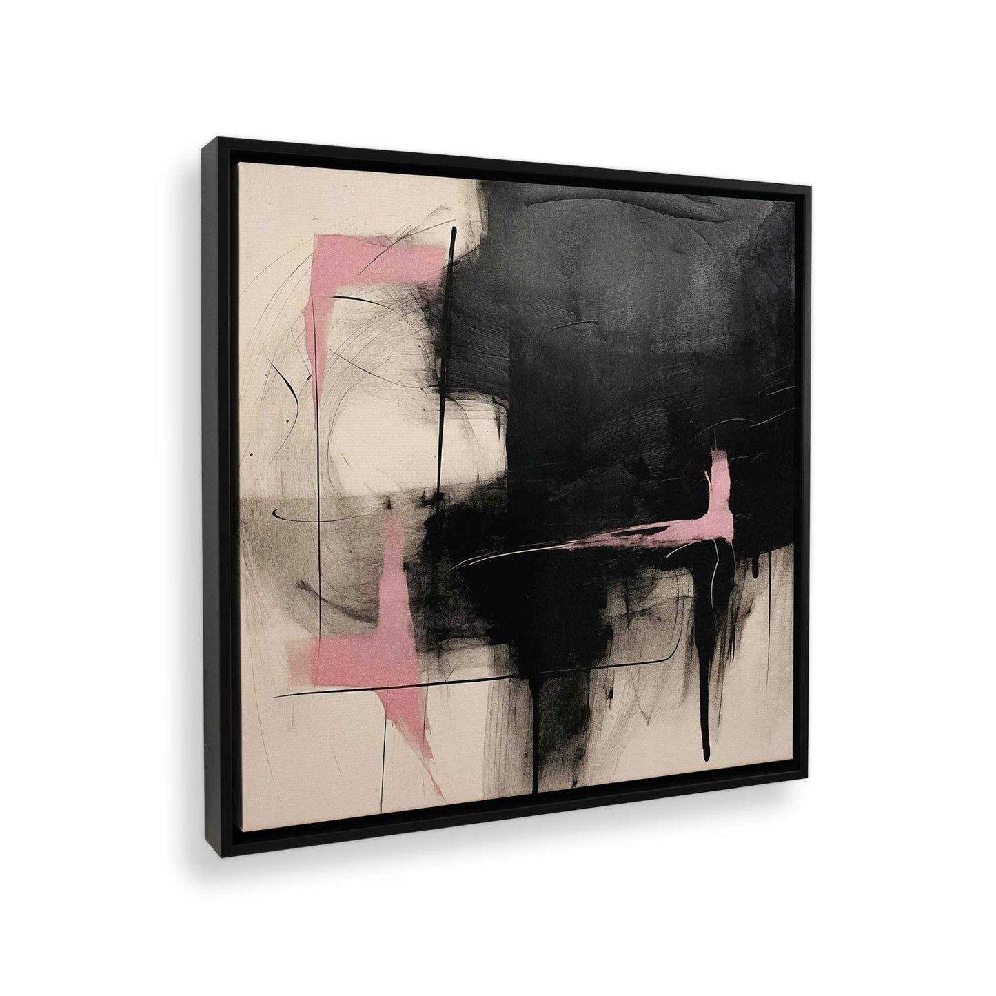 [Color:Satin Black], Picture of art in a Satin Black frame at an angle