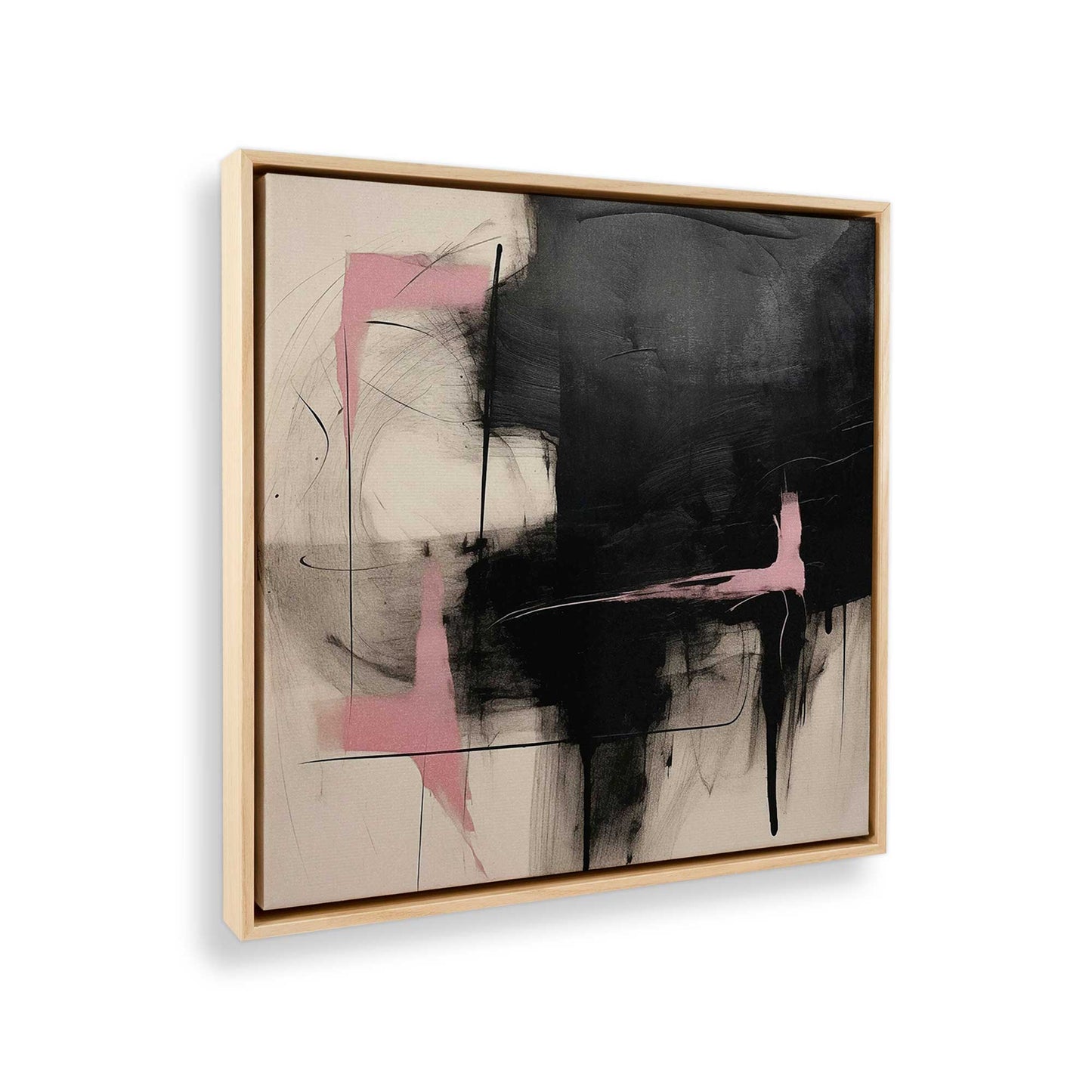 [Color:American Maple], Picture of art in a American Maple frame at an angle