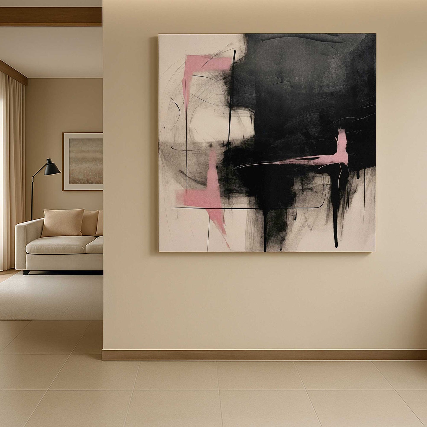 [Color:Stretched Canvas], Picture of art in a room