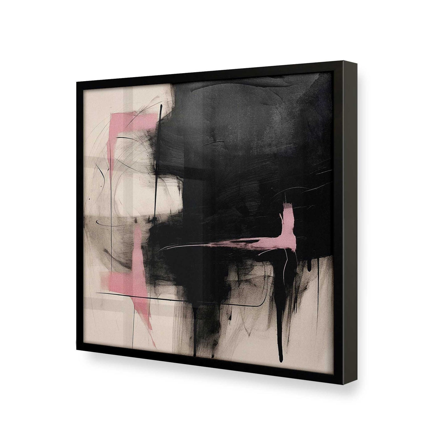 [Color:Satin Black], Picture of art in a Satin Black frame at an angle