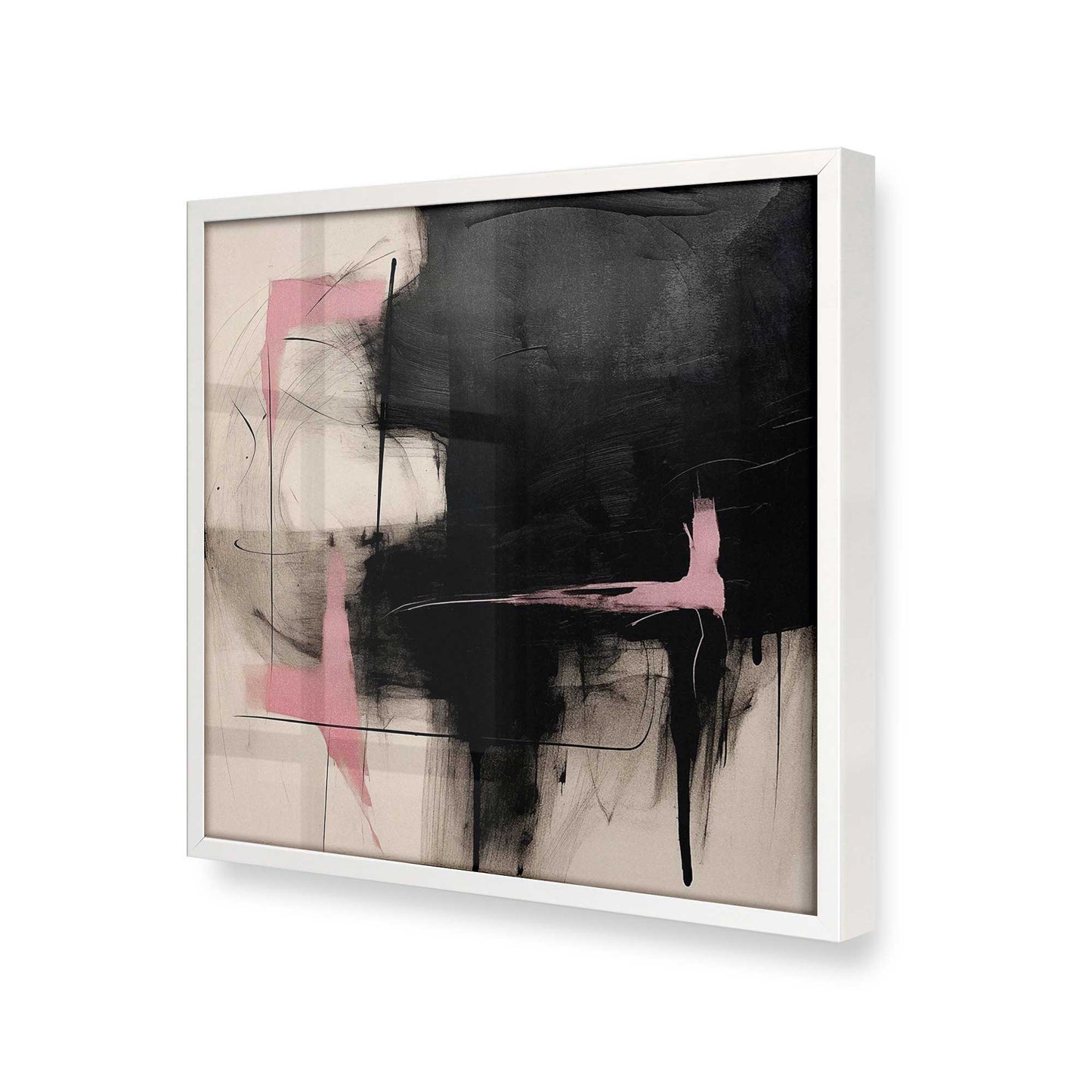 [Color:Opaque White], Picture of art in a Opaque White frame at an angle