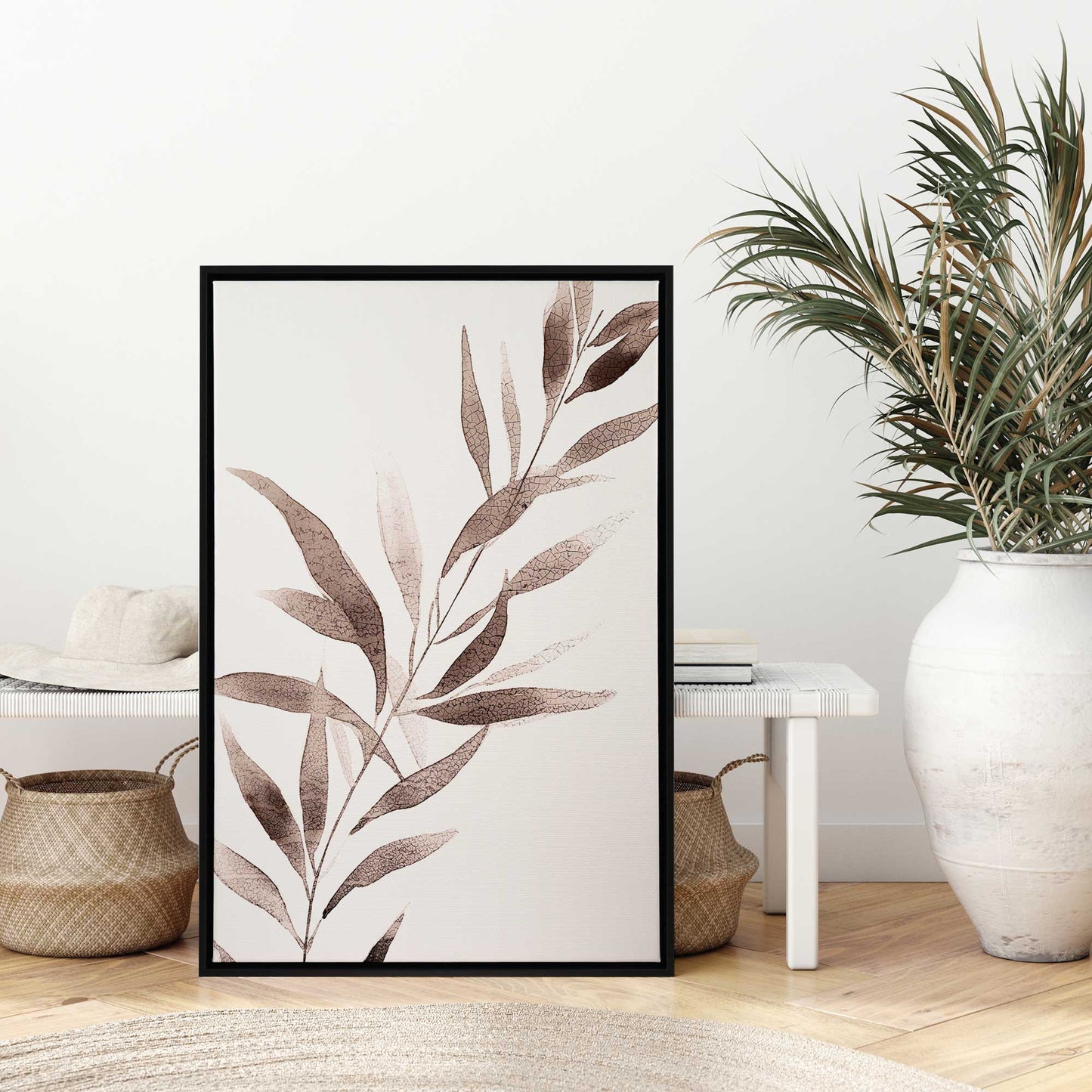 Monochrome Botanica v5 Print on Canvas