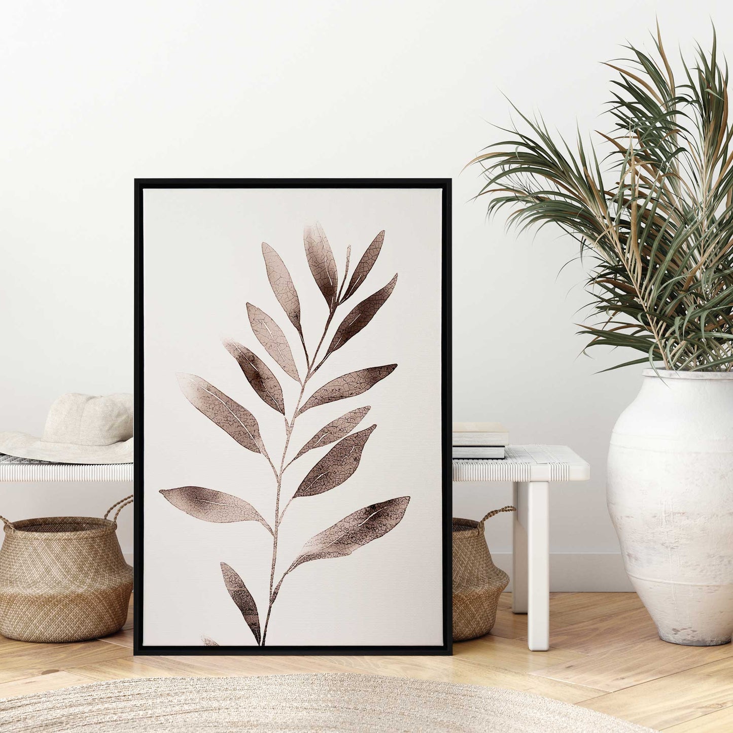 Monochrome Botanica v6 Print on Canvas