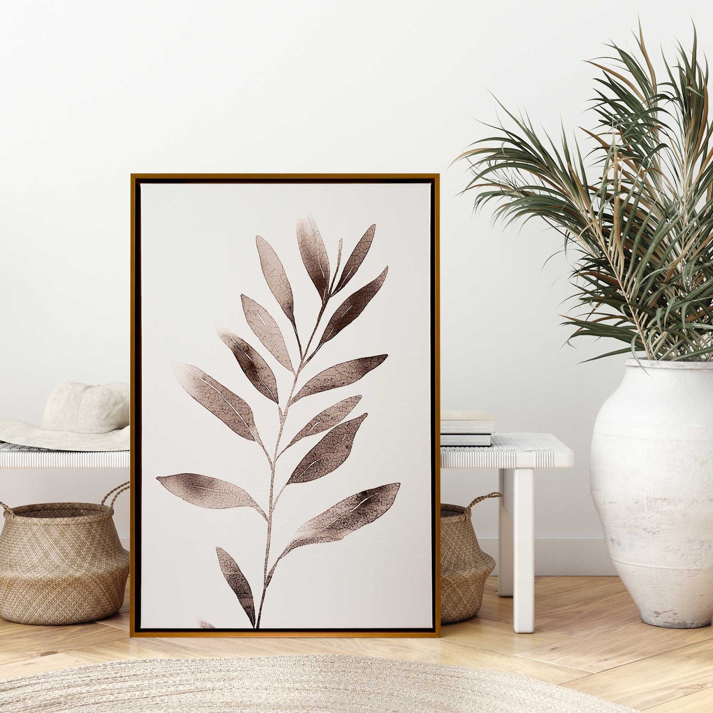 Monochrome Botanica v6 Print on Canvas