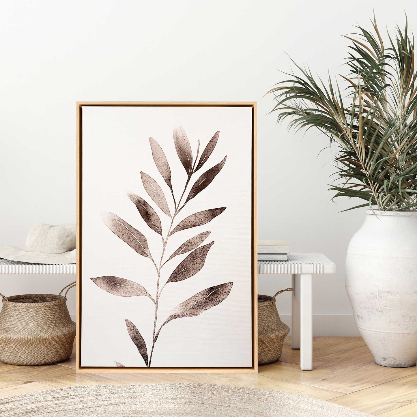 Monochrome Botanica v6 Print on Canvas