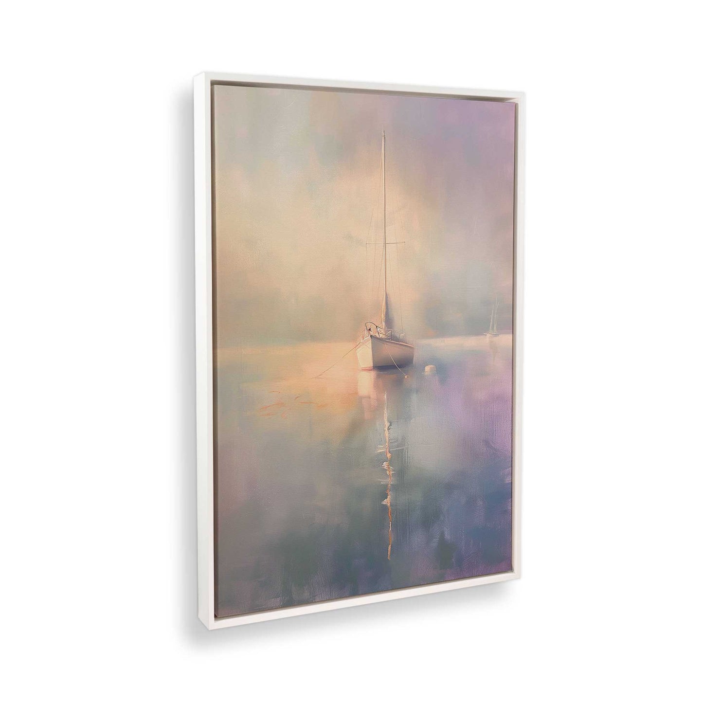 [Color:Opaque White], Picture of art in a White frame at an angle