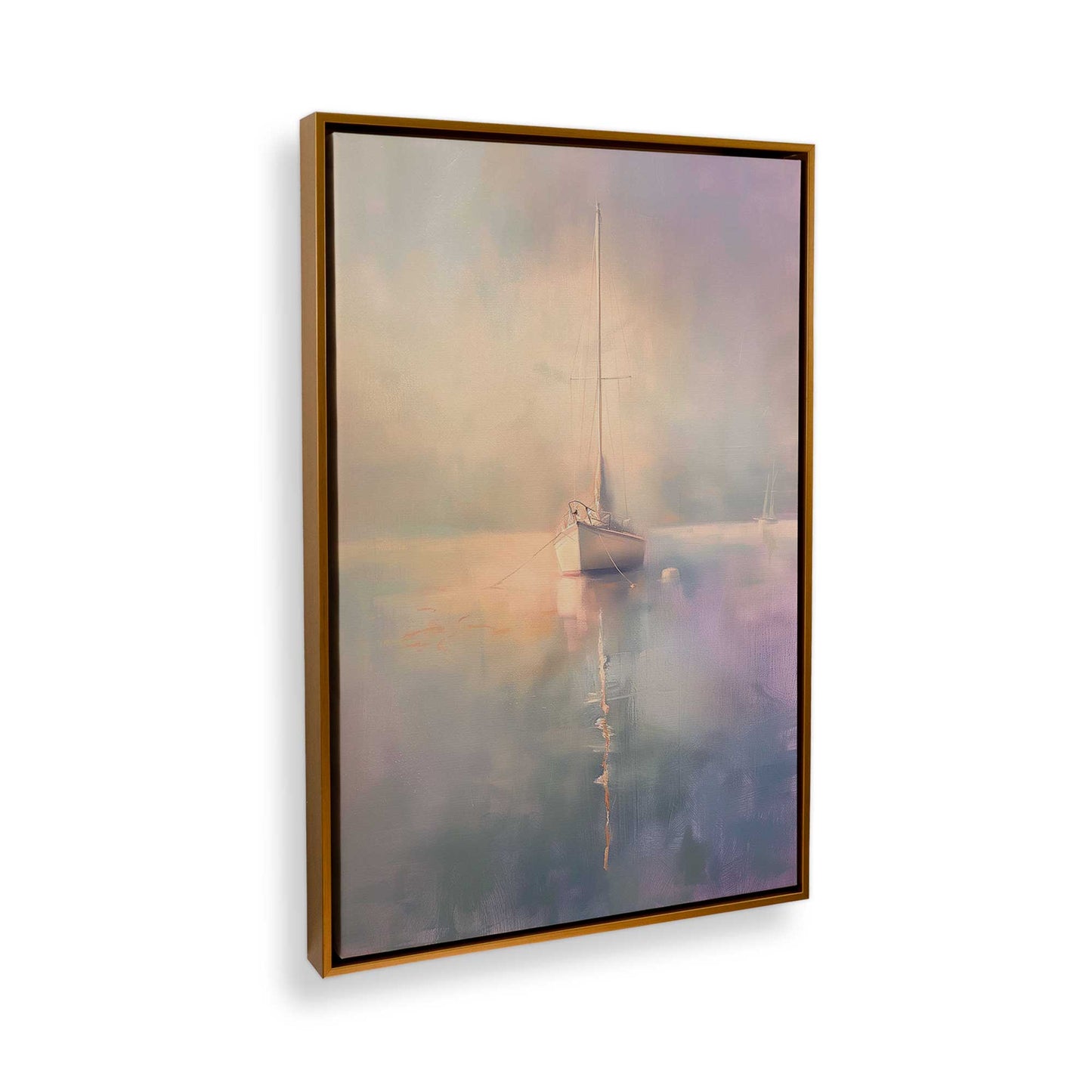 [Color:Polished Gold], Picture of art in a Polished Gold frame at an angle