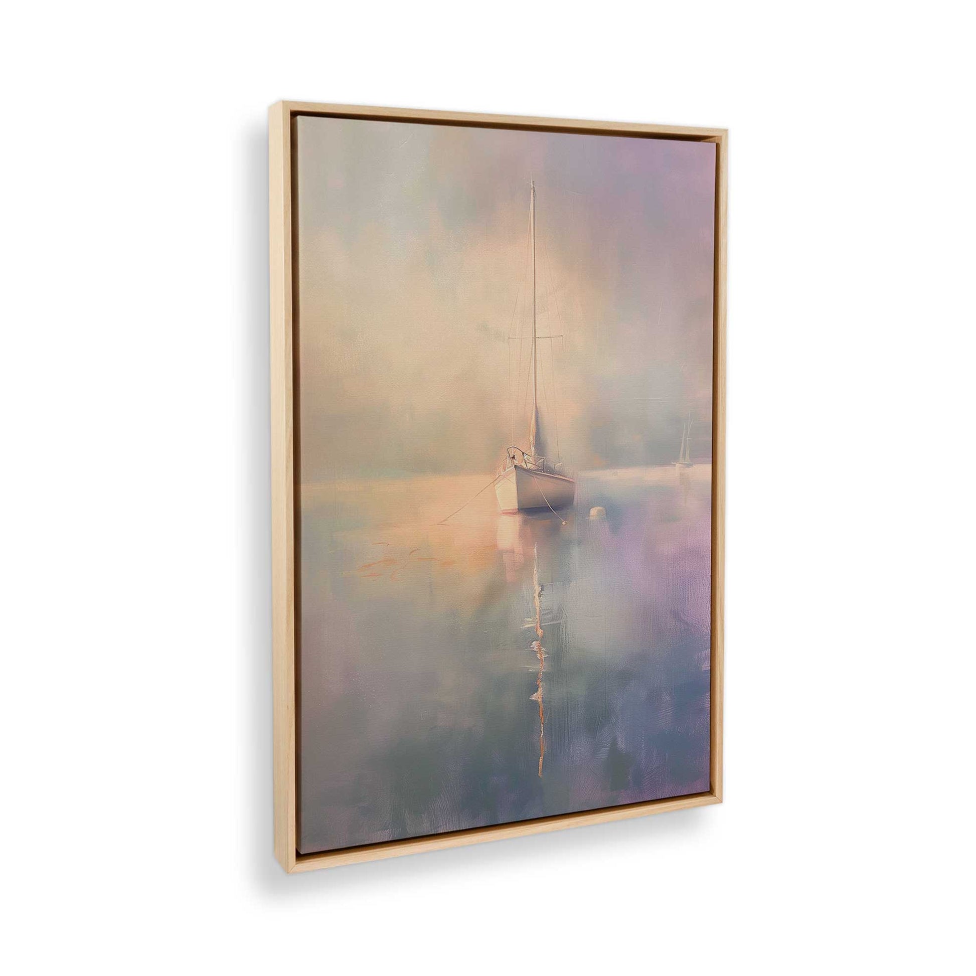 [Color:American Maple], Picture of art in a American Maple frame at an angle