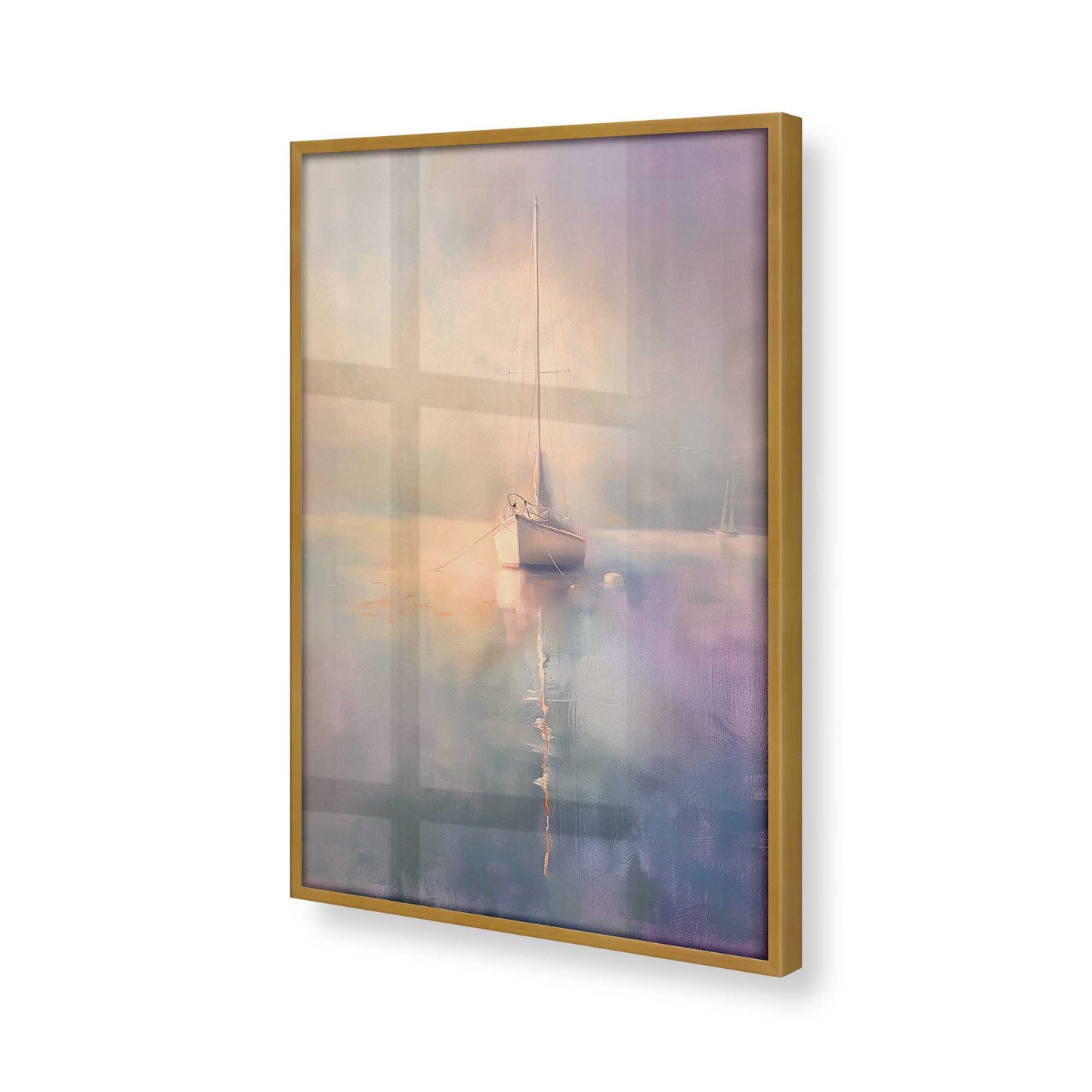 [Color:Polished Gold], Picture of art in a Polished Gold frame at an angle