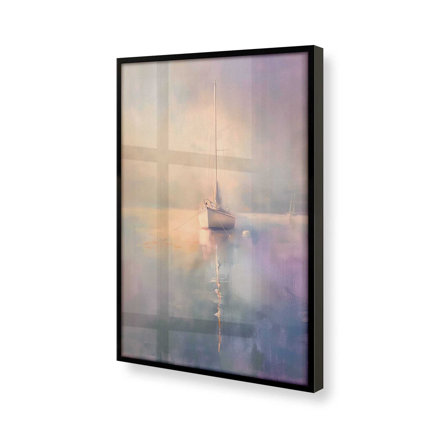 [Color:Satin Black], Picture of art in a Satin Black frame at an angle