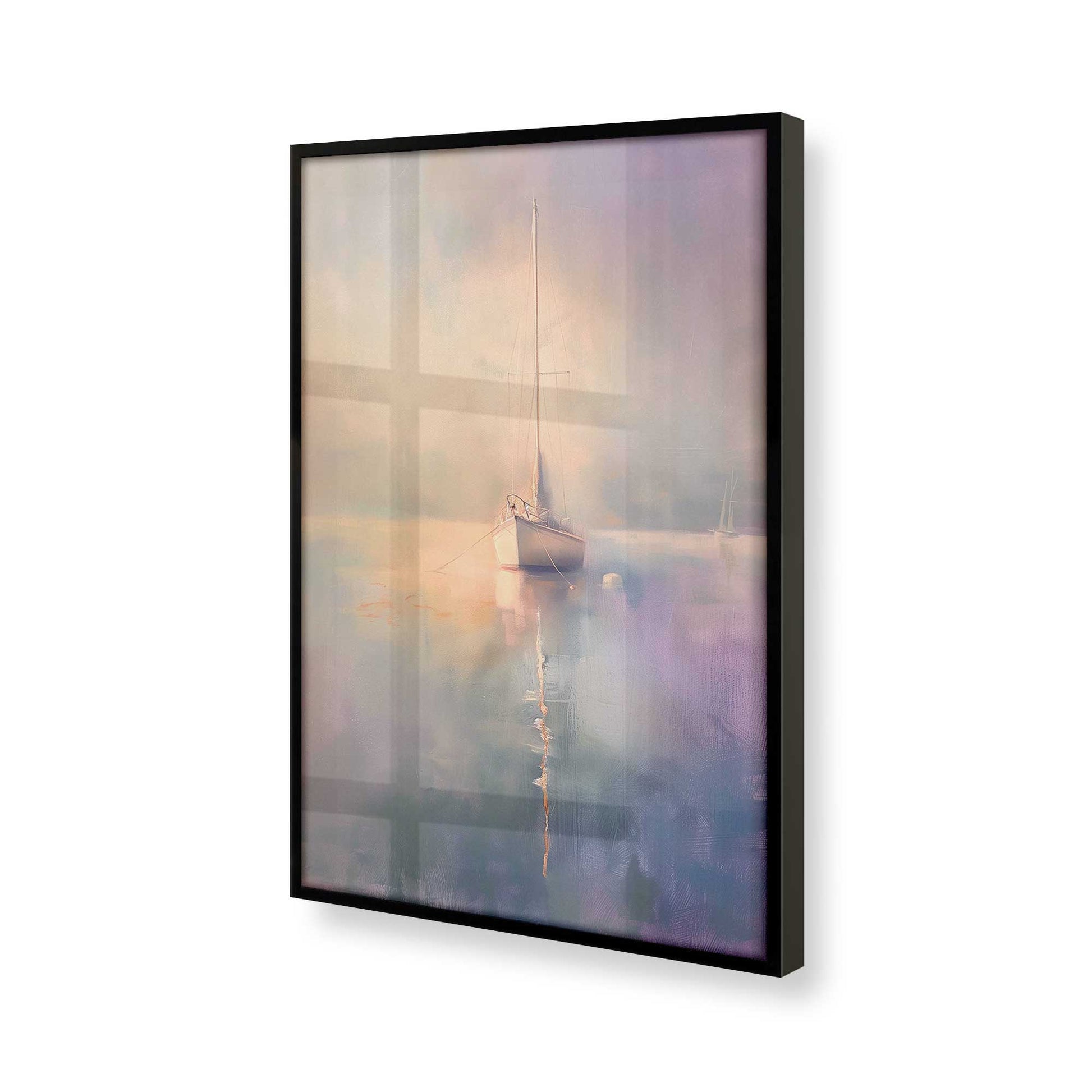 [Color:Satin Black], Picture of art in a Satin Black frame at an angle