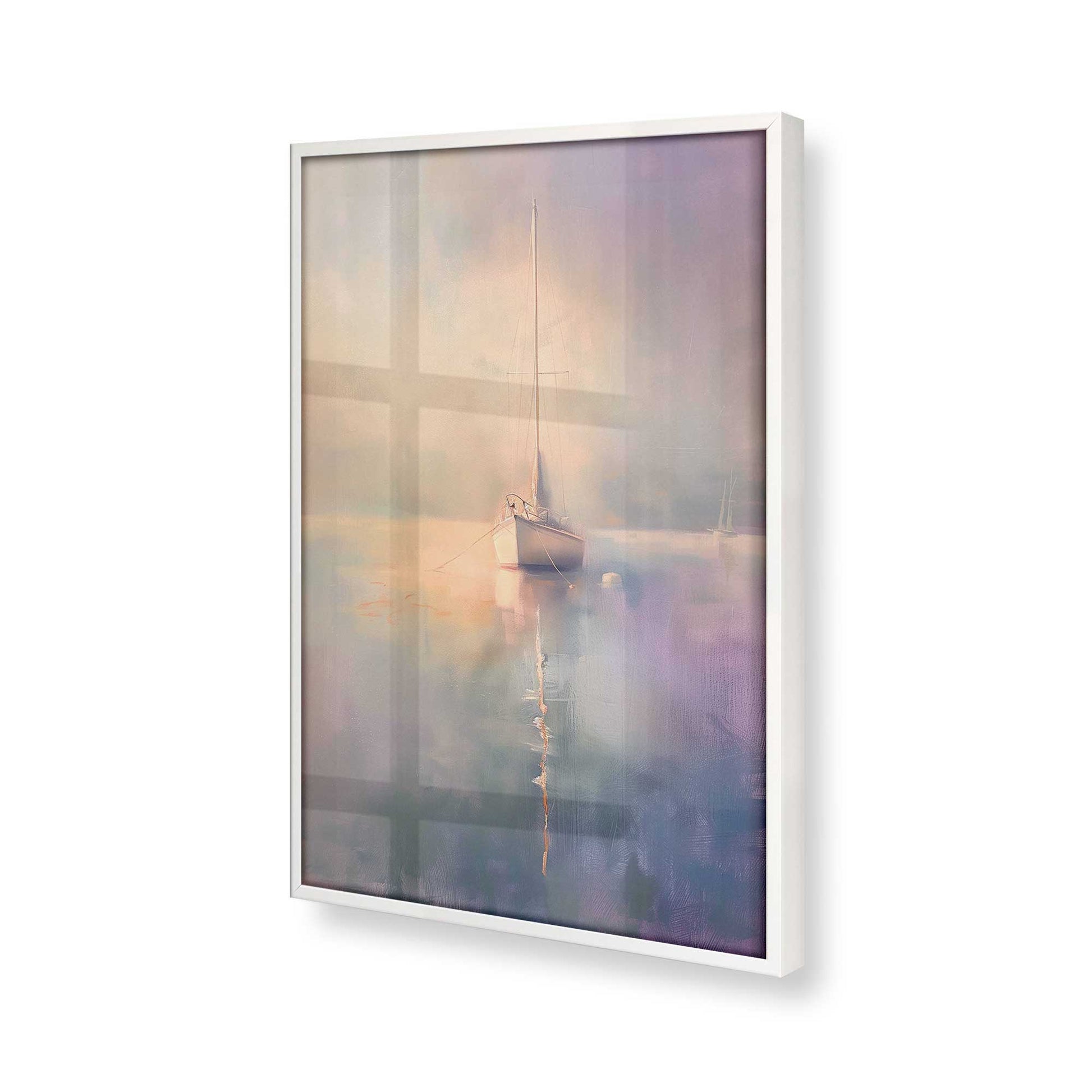 [Color:Opaque White], Picture of art in a Opaque White frame at an angle