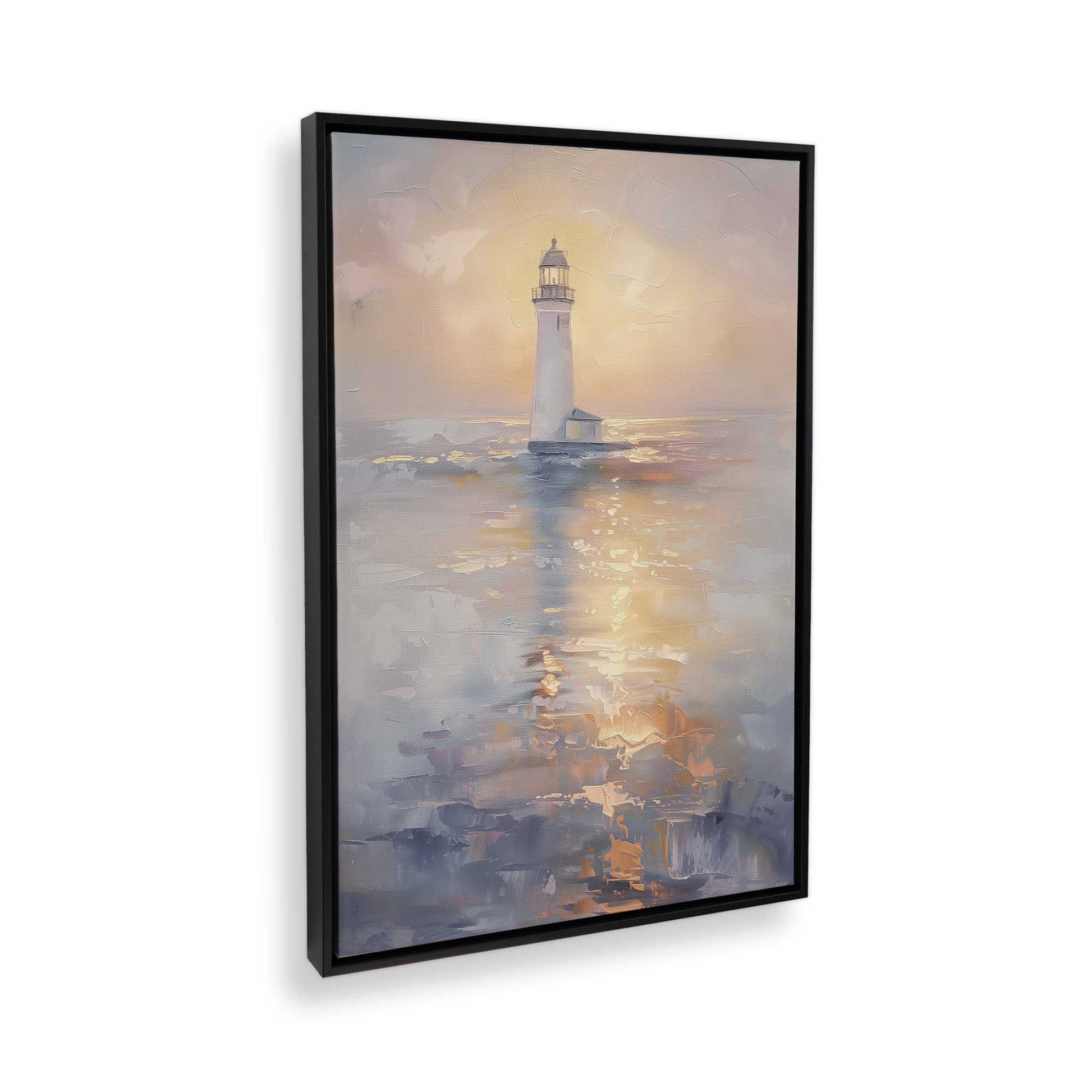 [Color:Satin Black], Picture of art in a Satin Black frame at an angle