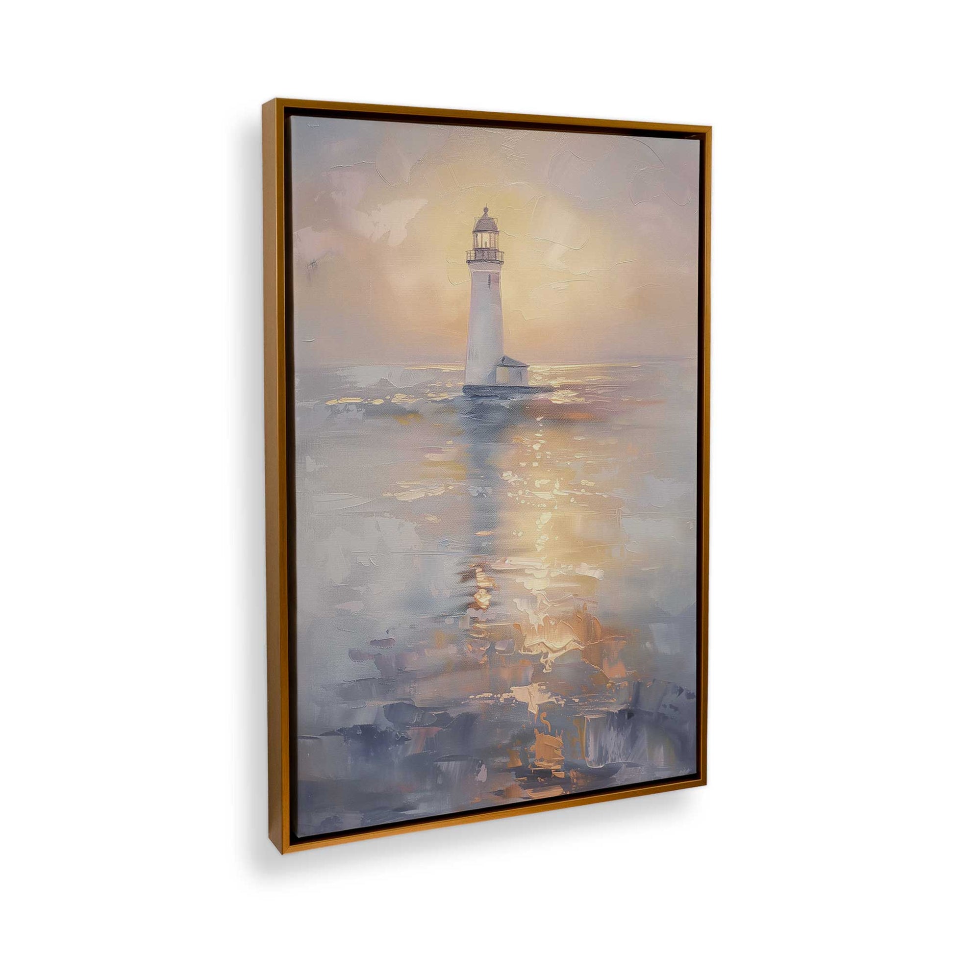 [Color:Polished Gold], Picture of art in a Polished Gold frame at an angle