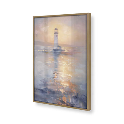 [Color:Brushed Gold], Picture of art in a Brushed Gold frame at an angle