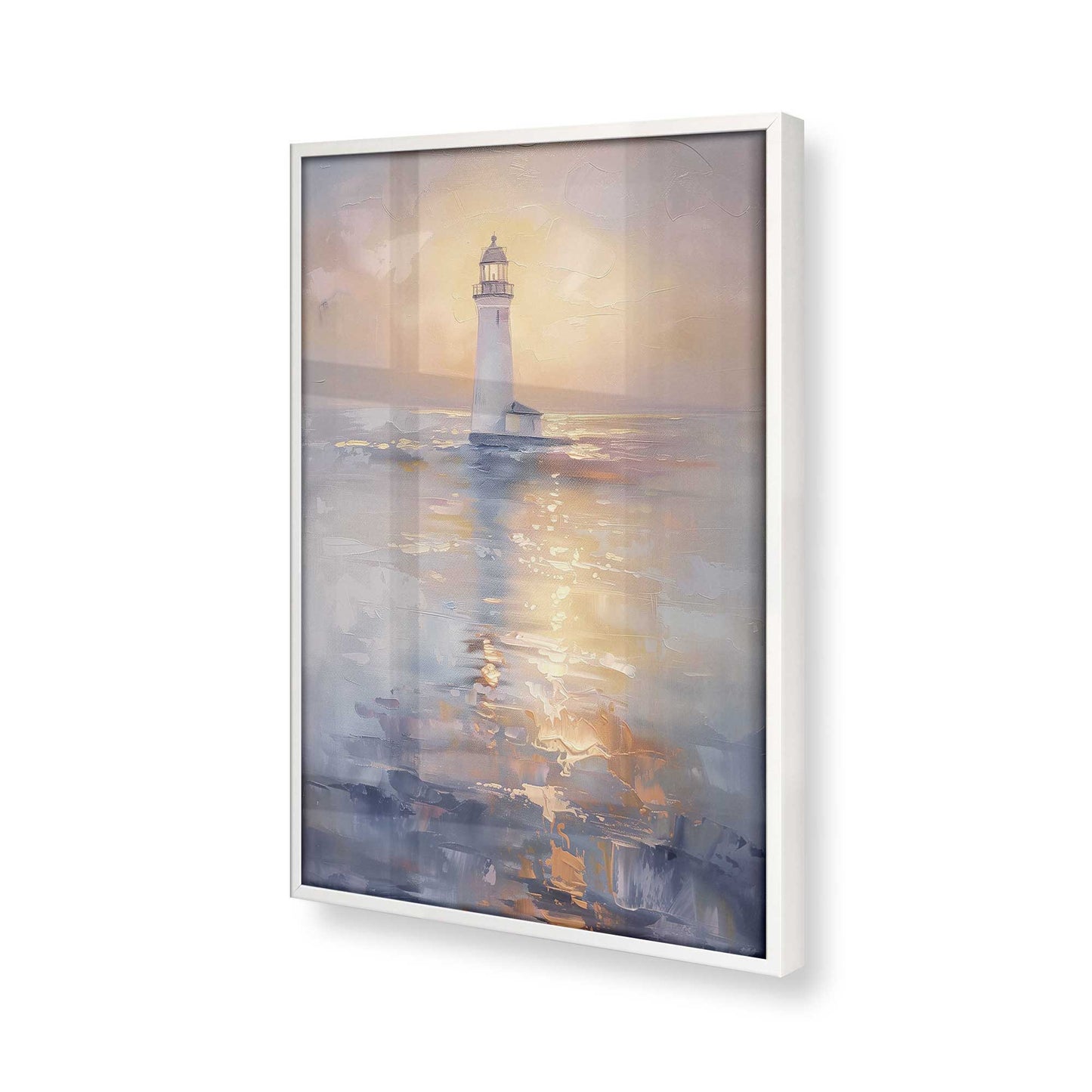 [Color:Opaque White], Picture of art in a Opaque White frame at an angle