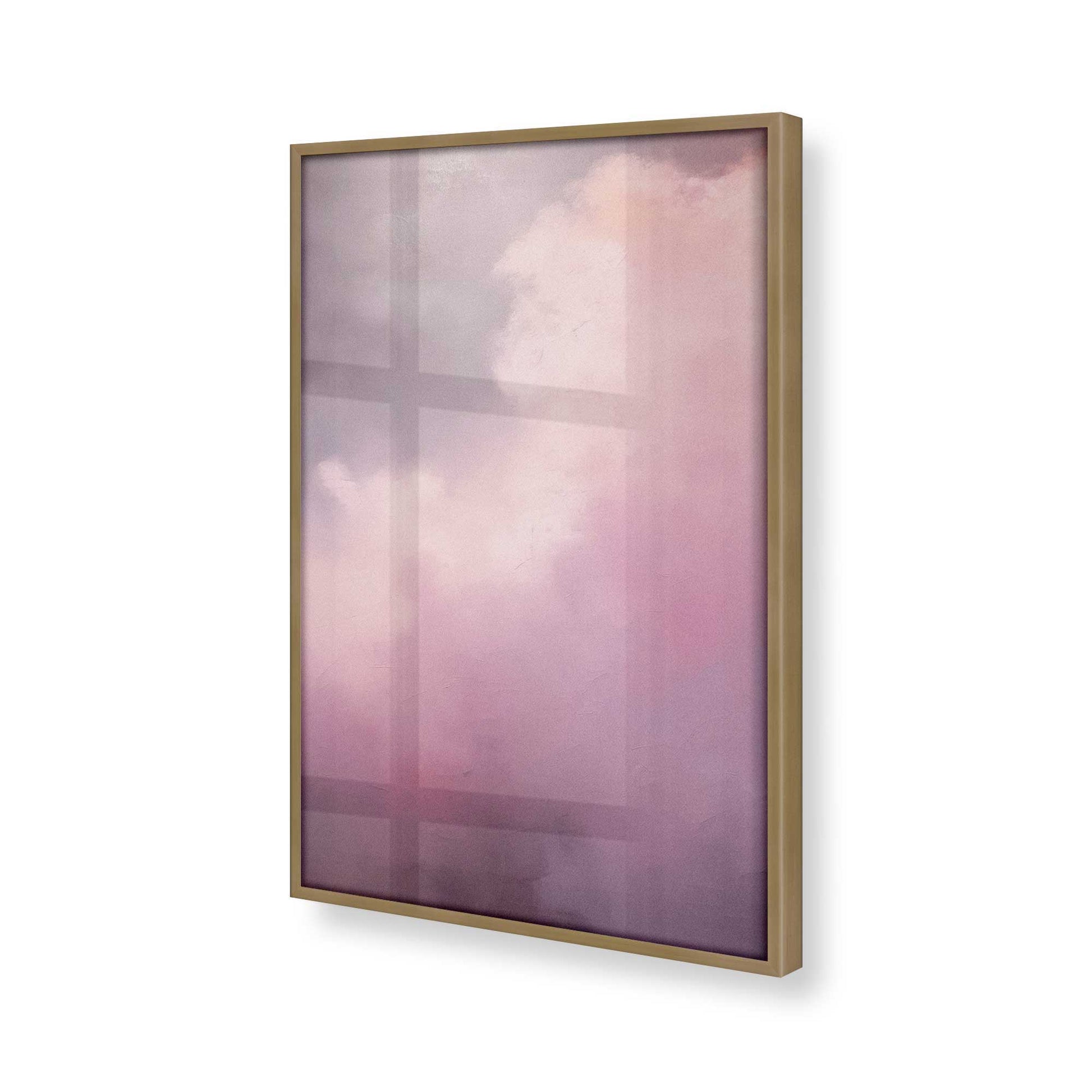 [Color:Brushed Gold], Picture of art in a Brushed Gold frame at an angle