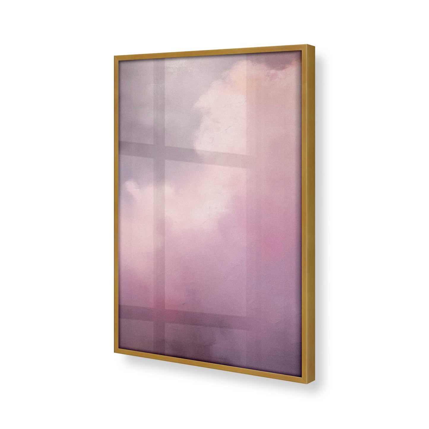 [Color:Polished Gold], Picture of art in a Polished Gold frame at an angle