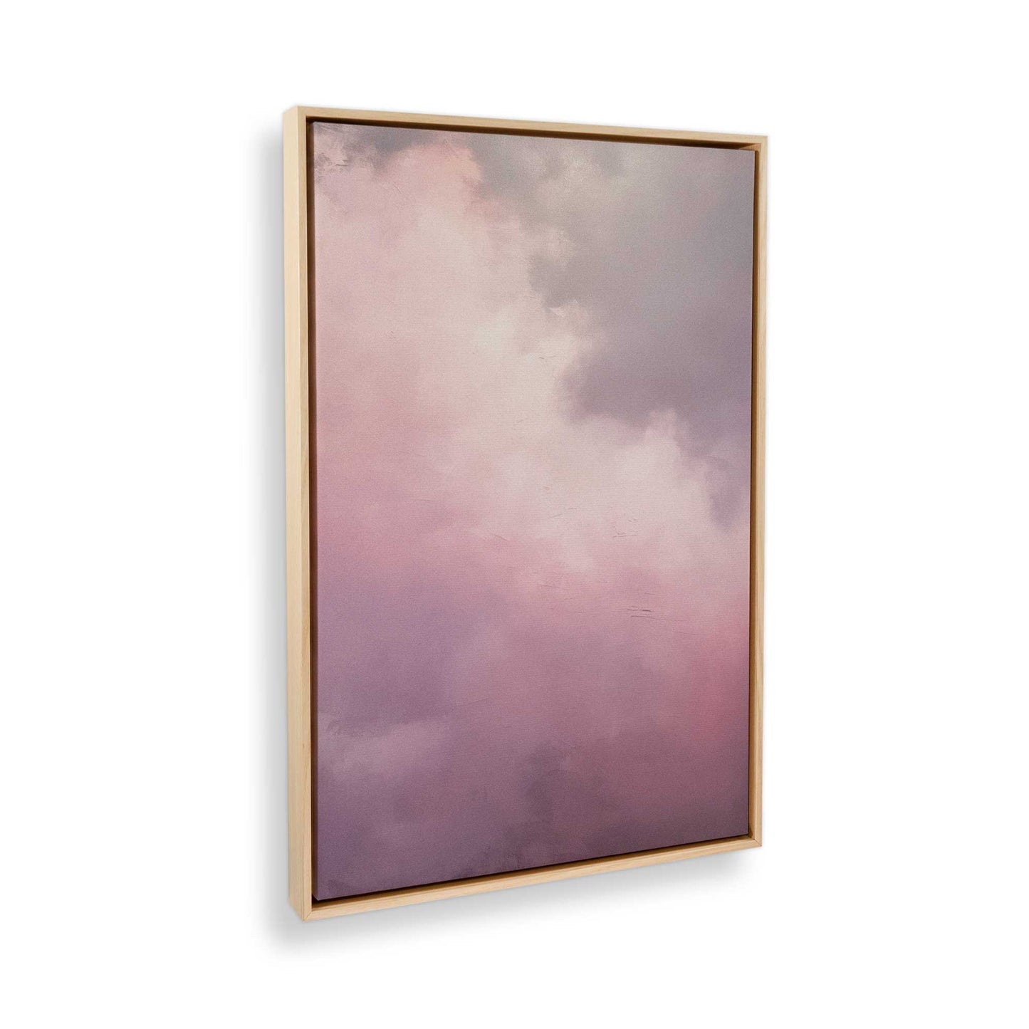 [Color:American Maple], Picture of art in a American Maple frame at an angle