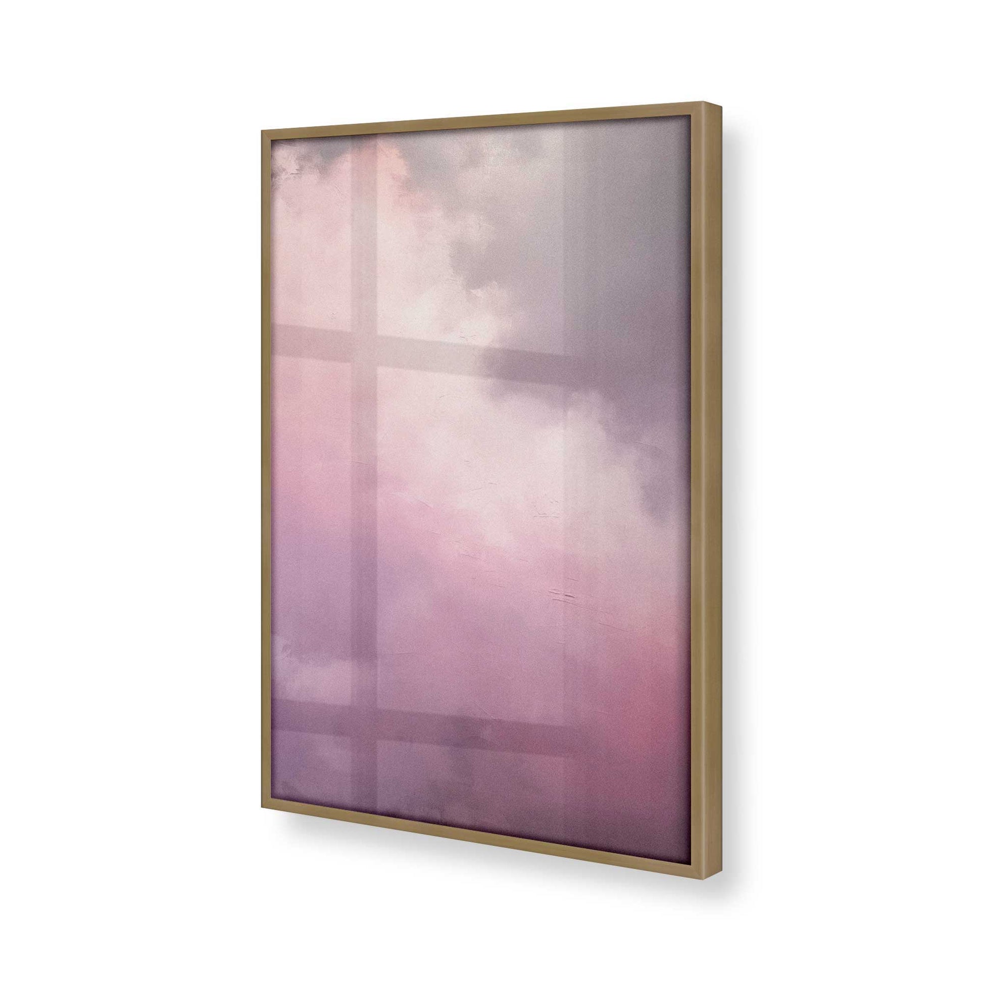 [Color:Brushed Gold], Picture of art in a Brushed Gold frame at an angle