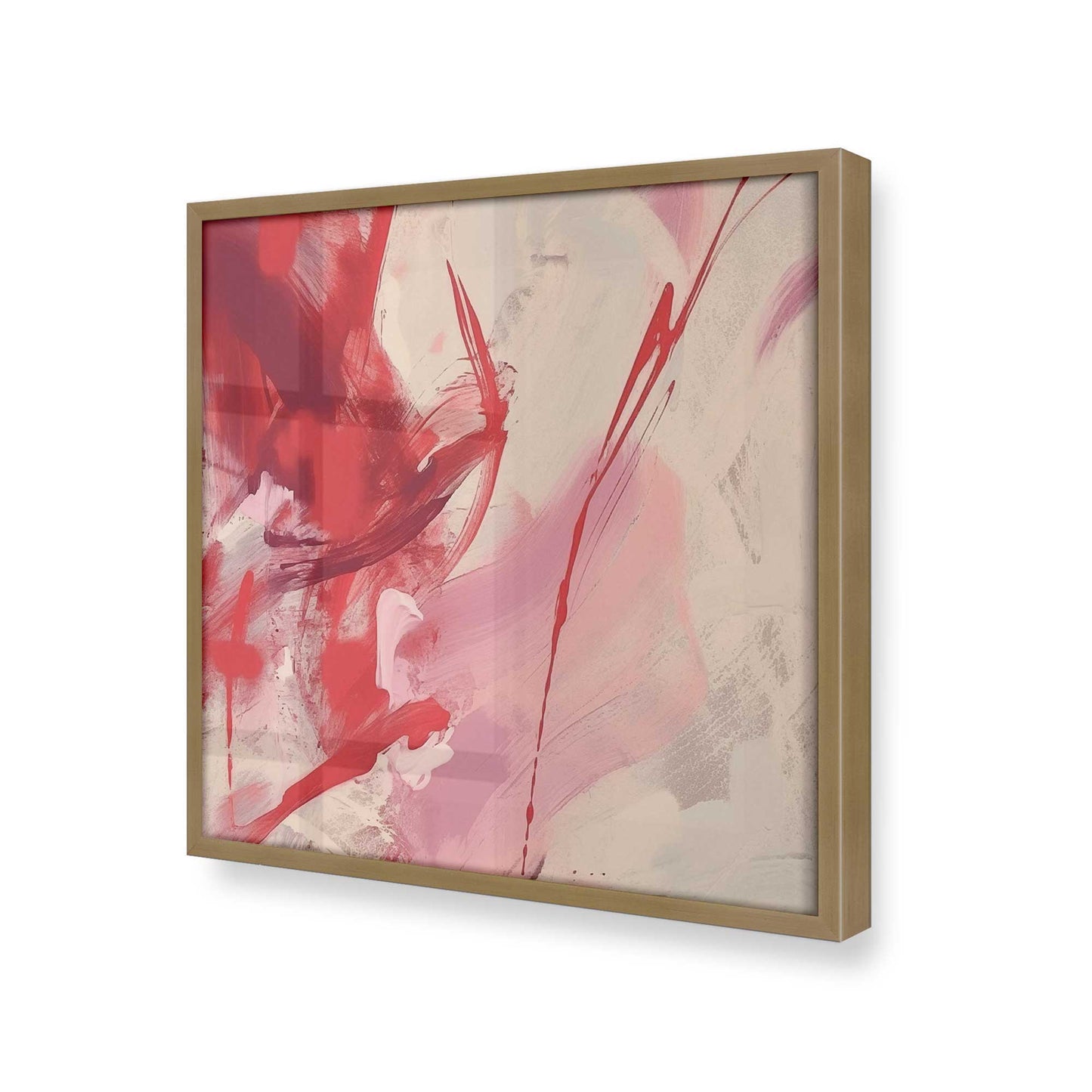 [Color:Brushed Gold], Picture of art in a Brushed Gold frame at an angle