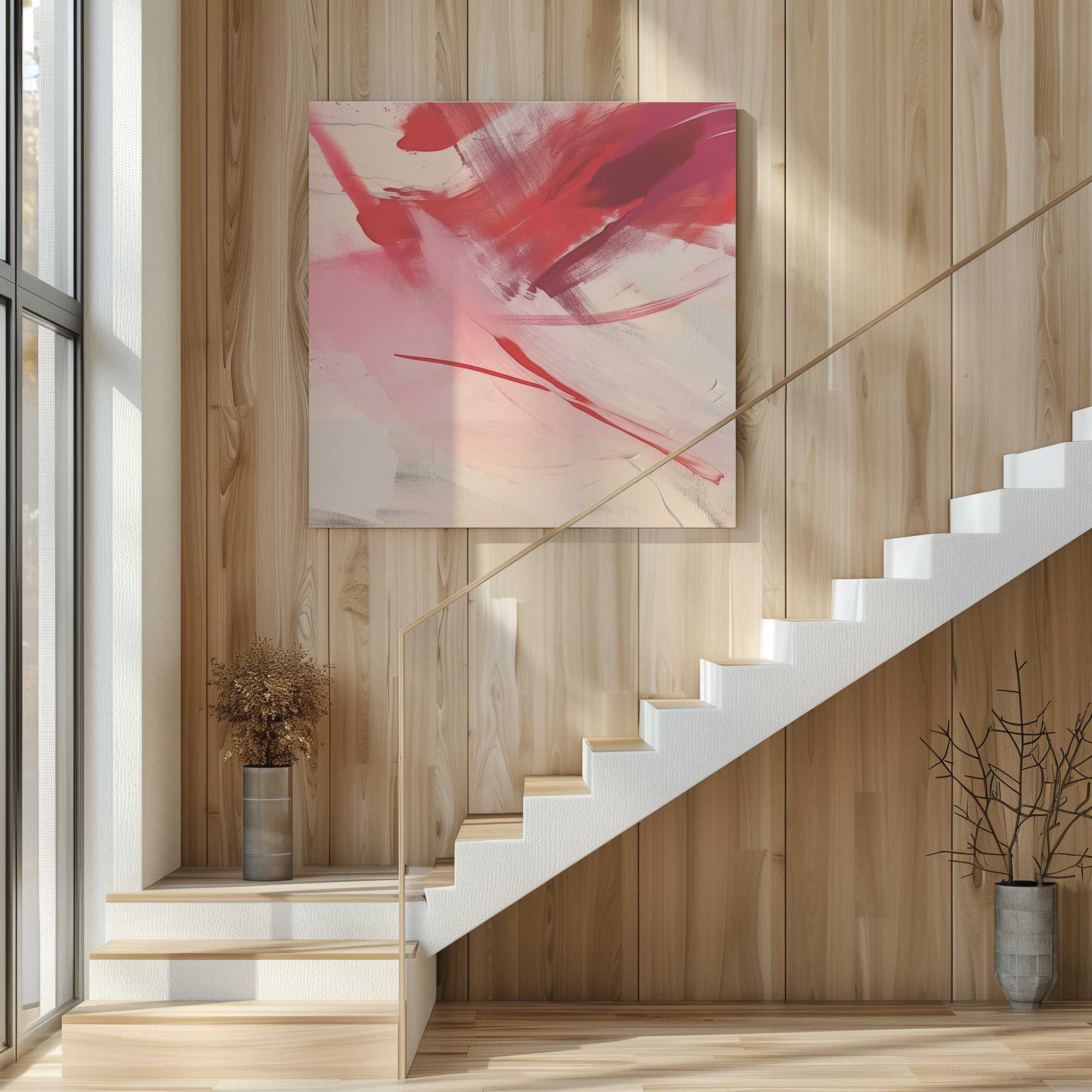 Rosy Rhapsody v2 large canvas stairs print